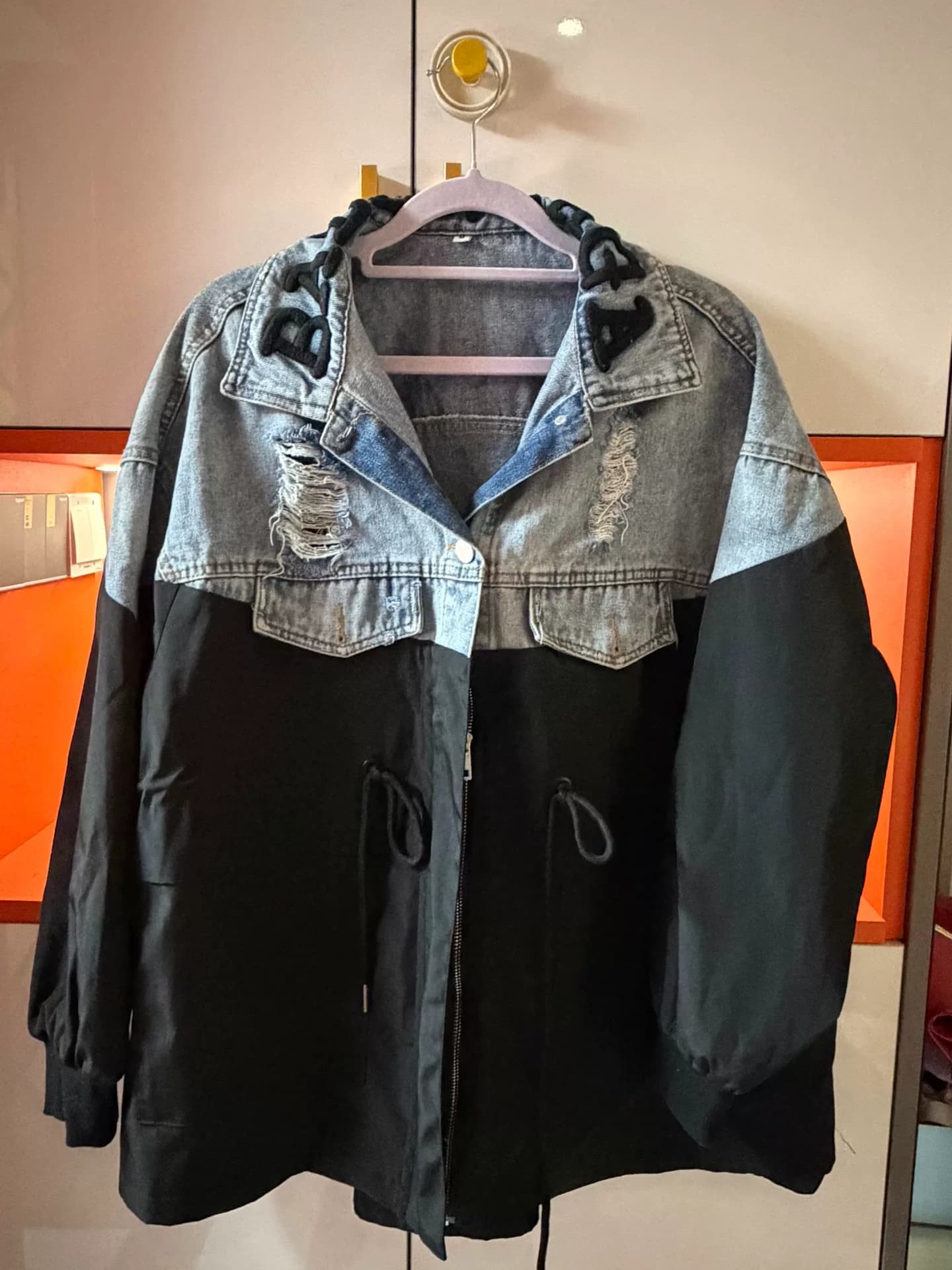 Почти новая джинсовая ткань Balenciaga letter ci xiu, хорошо сохранившаяся, с завязками на талии