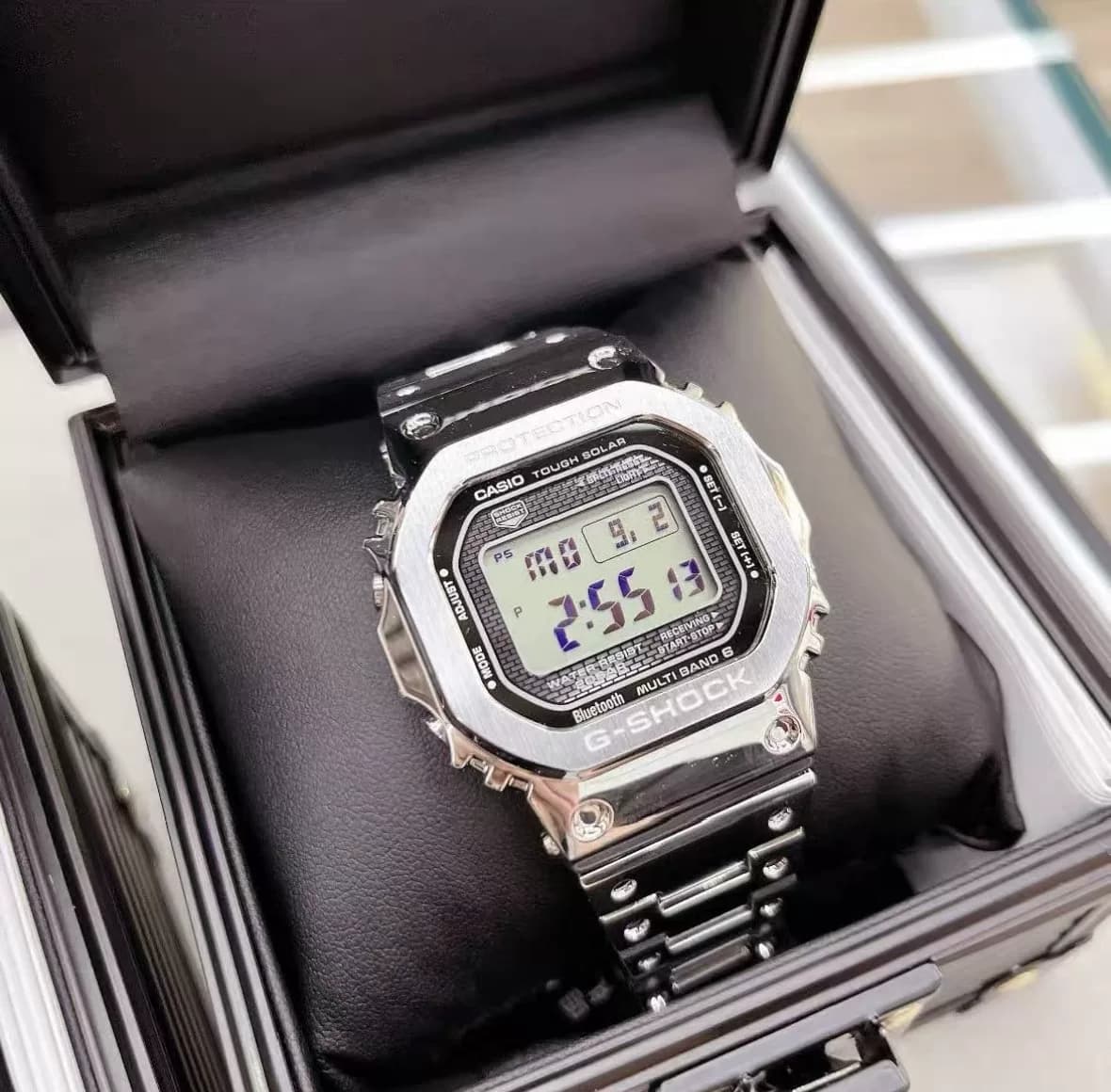 Casio Small Silver Watch B5000 35th Anniversary Черные Самурайские металлические маленькие серебряные часы Small