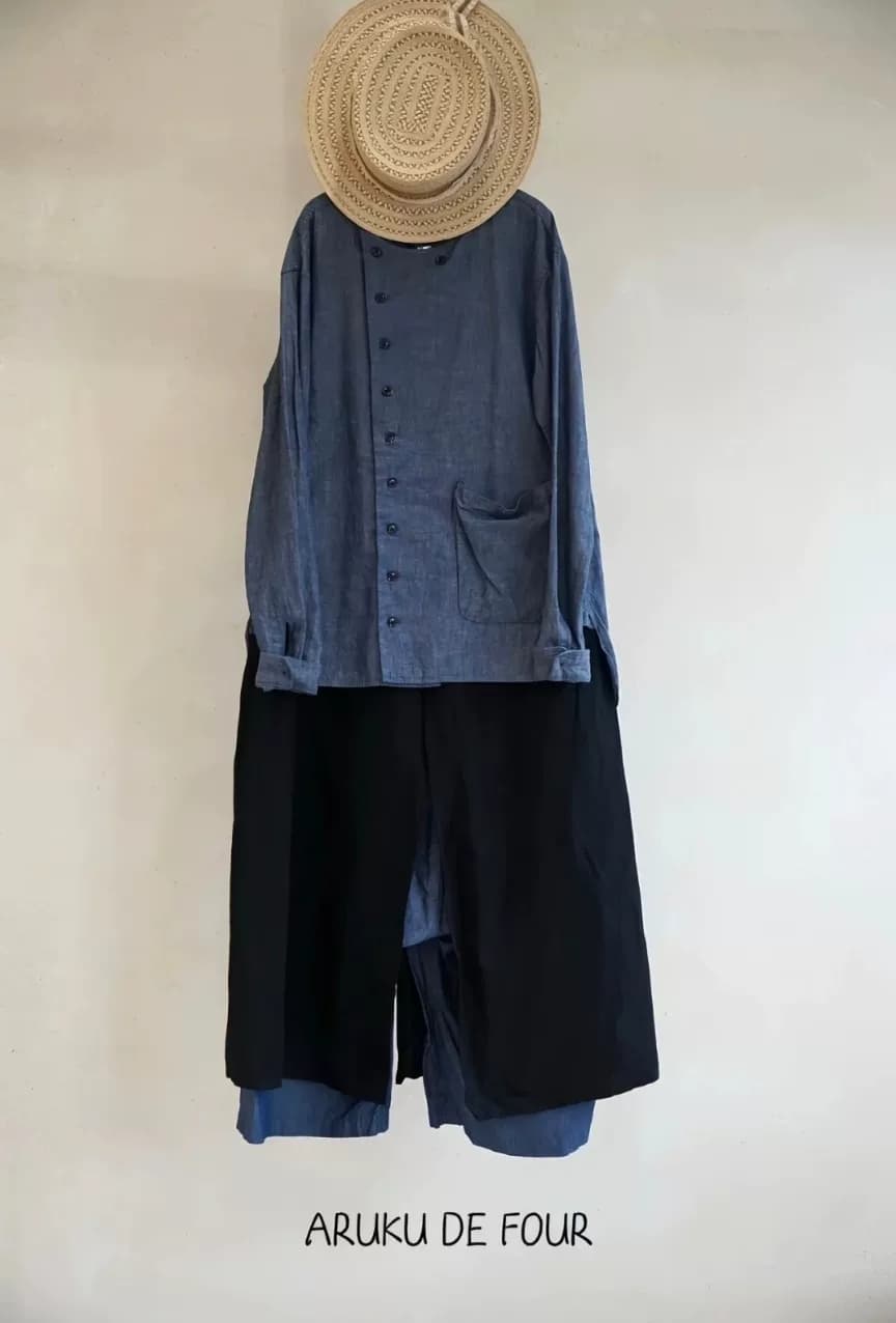 Джинсовая синяя рубашка VETEMENTS de TRAVAIL, размер 1