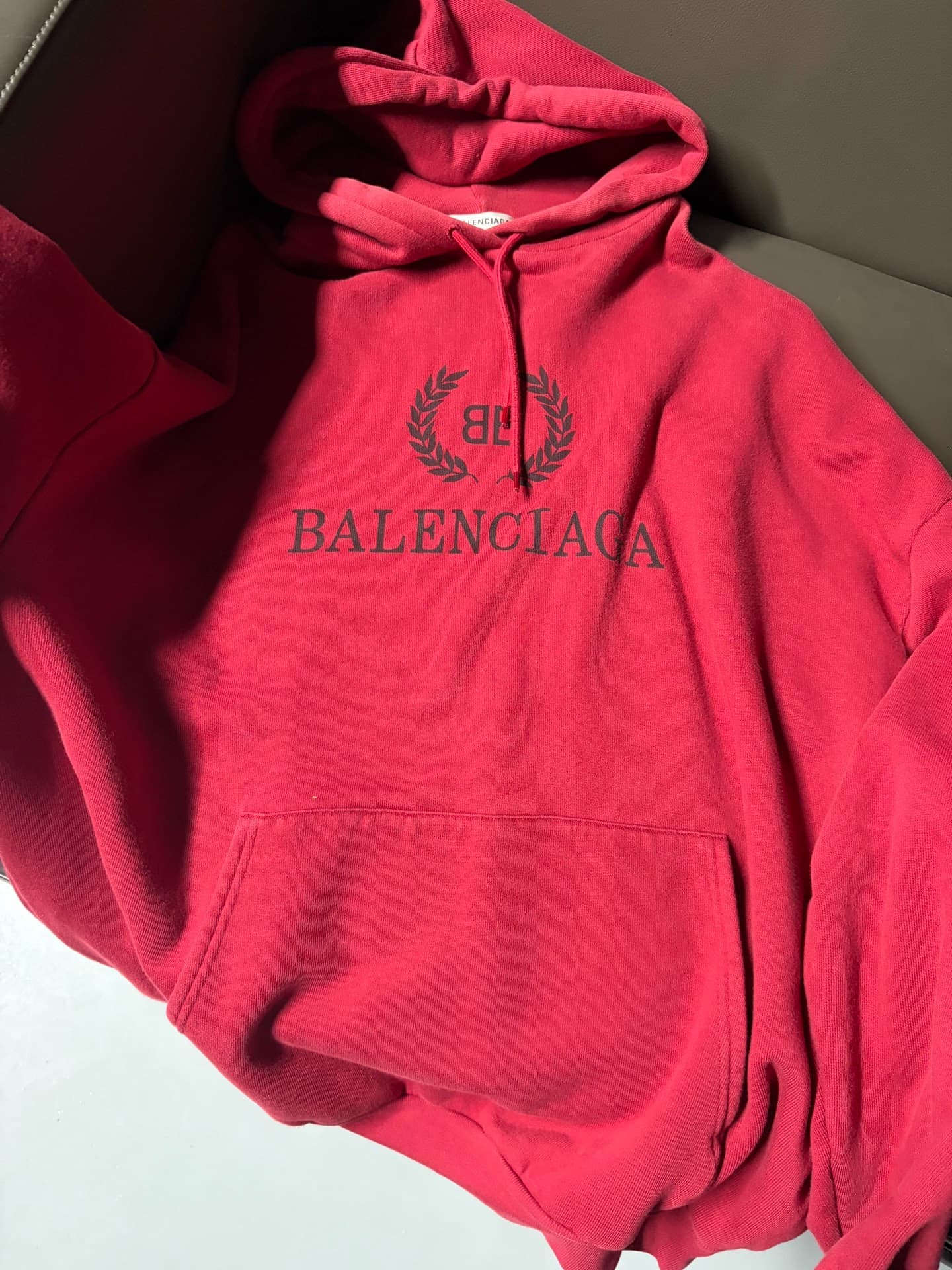 Balenciaga Баленсиага Темно-Красный свитер с капюшоном в виде пшеничного колоса, Размер M