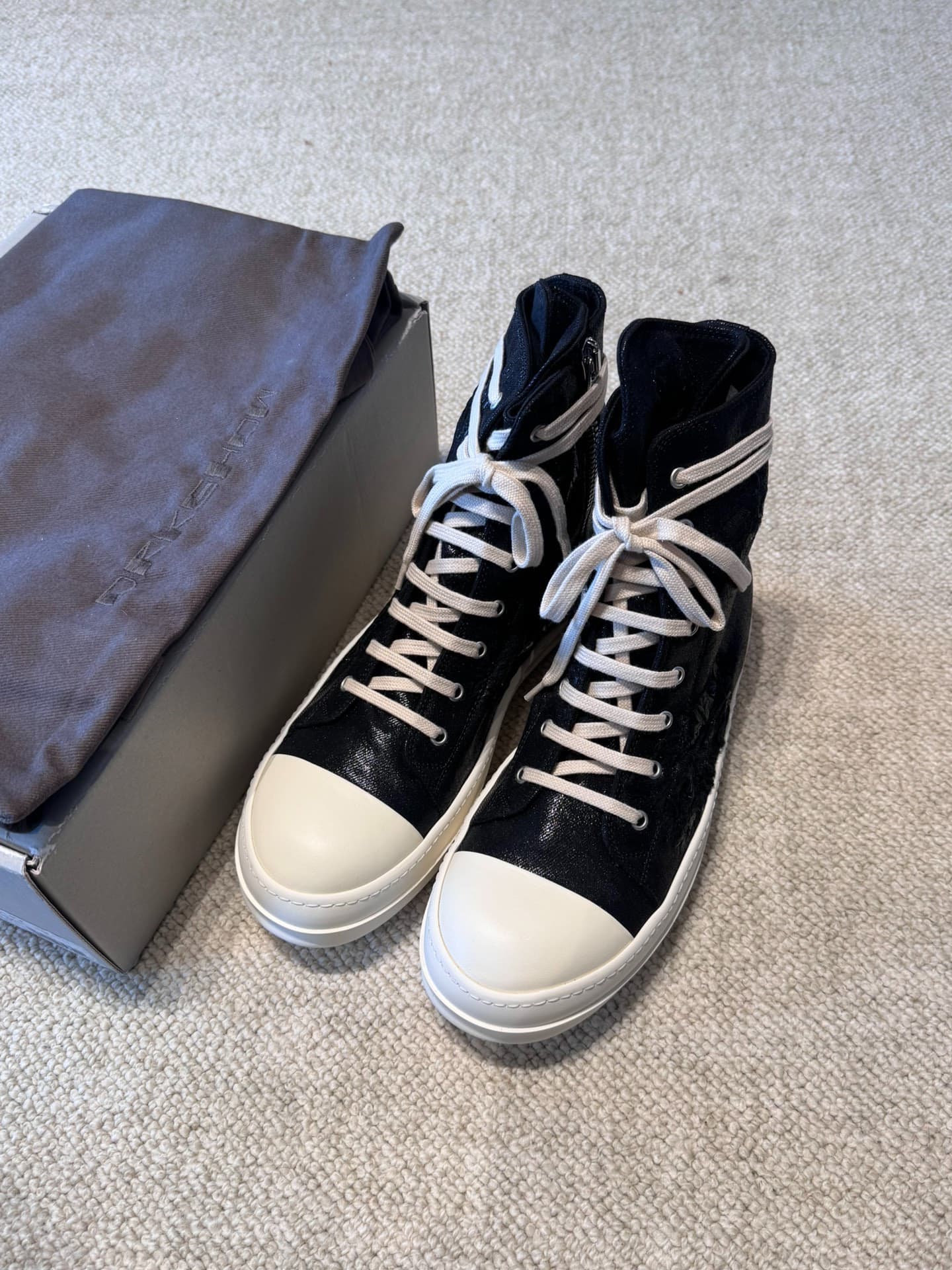 Высокие кроссовки Rick Owens DRKSHDW black темно-черные