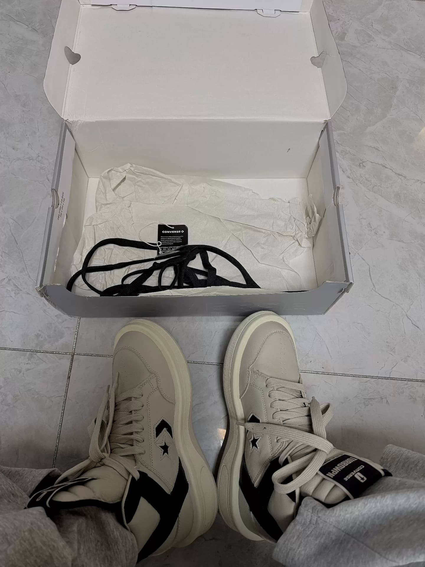 Подлинное соединение Converse+Ro от Rick Owens DRKSHDW