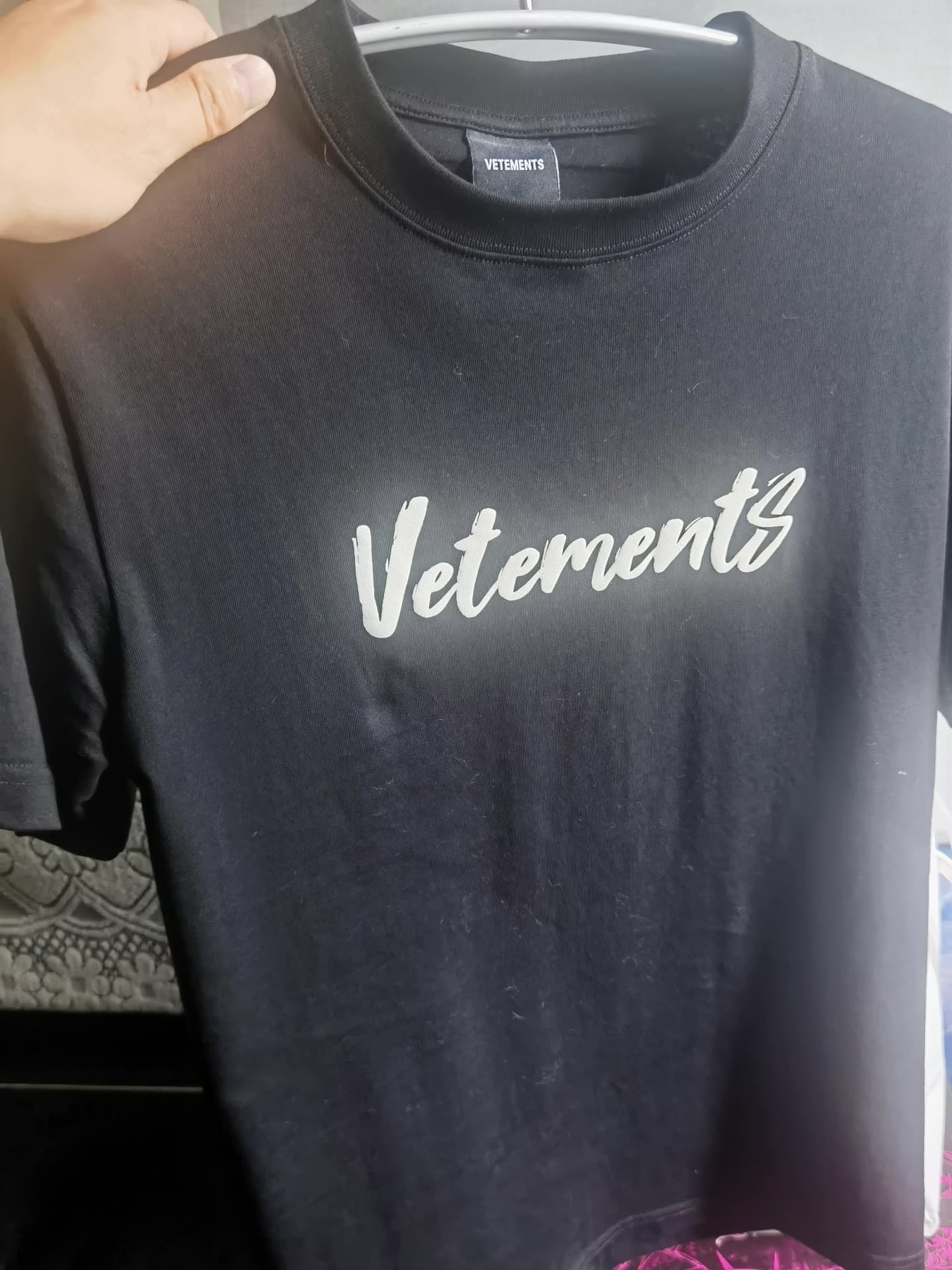Симпатичная черная футболка с короткими рукавами и надписью VETEMENTS, 26 весенне-летних моделей, для мужчин