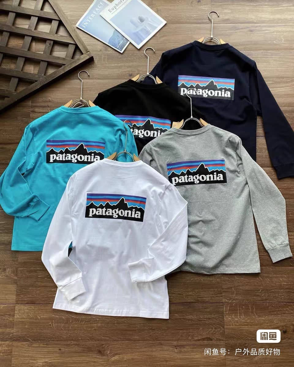 【Patagonia Patagonia】 Многоцветная хлопковая классическая футболка с длинными рукавами snow mountain