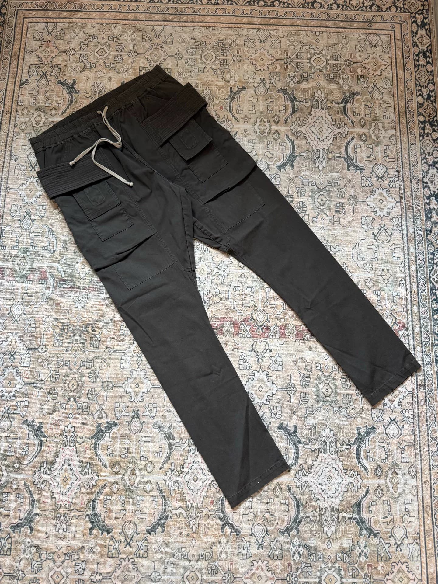 Брюки из плотного холста Rick owens с двумя петлями