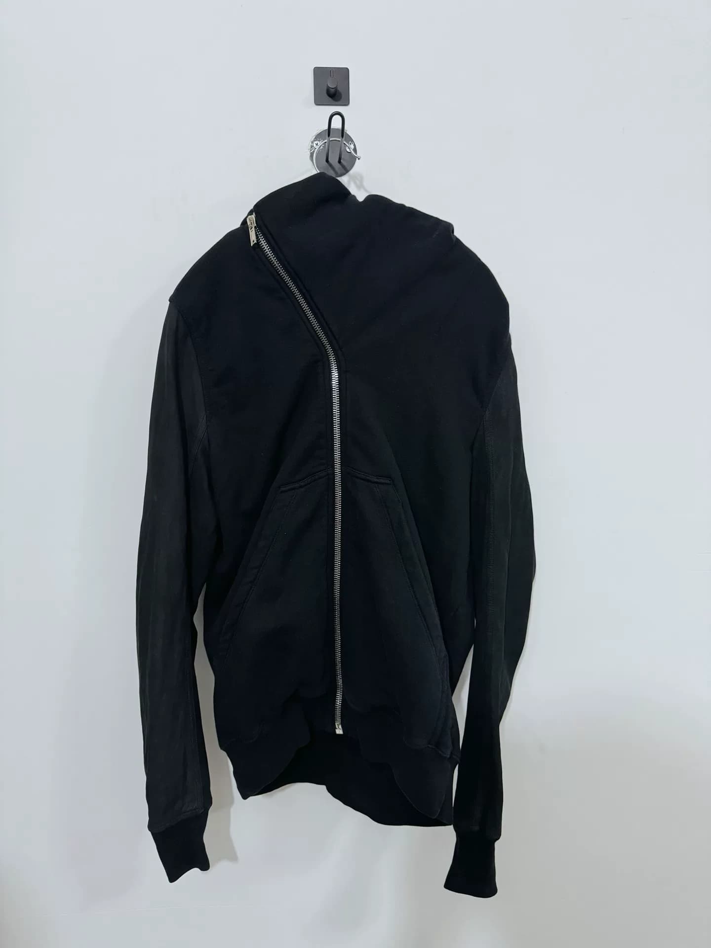 Куртка Rick Owens top с кожаным рукавом и шляпой волшебника, размер S, золотой размер, цвет очень хорош без низа