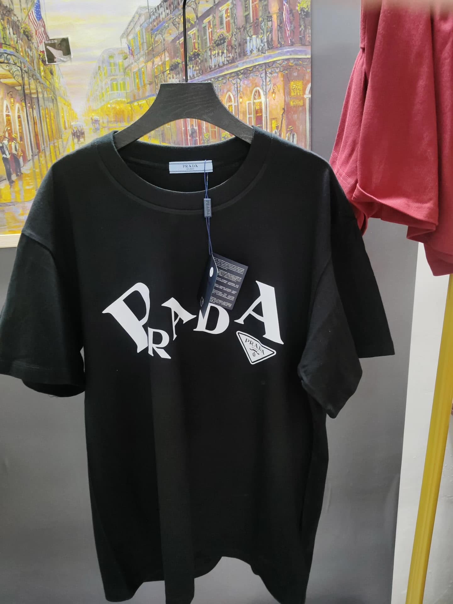 Dingguang real shot PRADA Prada весна/лето 2026 новая футболка с круглым вырезом и короткими рукавами