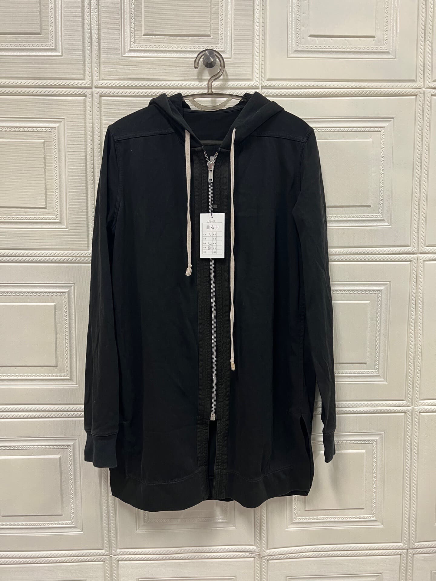 Куртка-свитер Rick Owens 15ss main line с кожаным капюшоном и застежкой-молнией ric