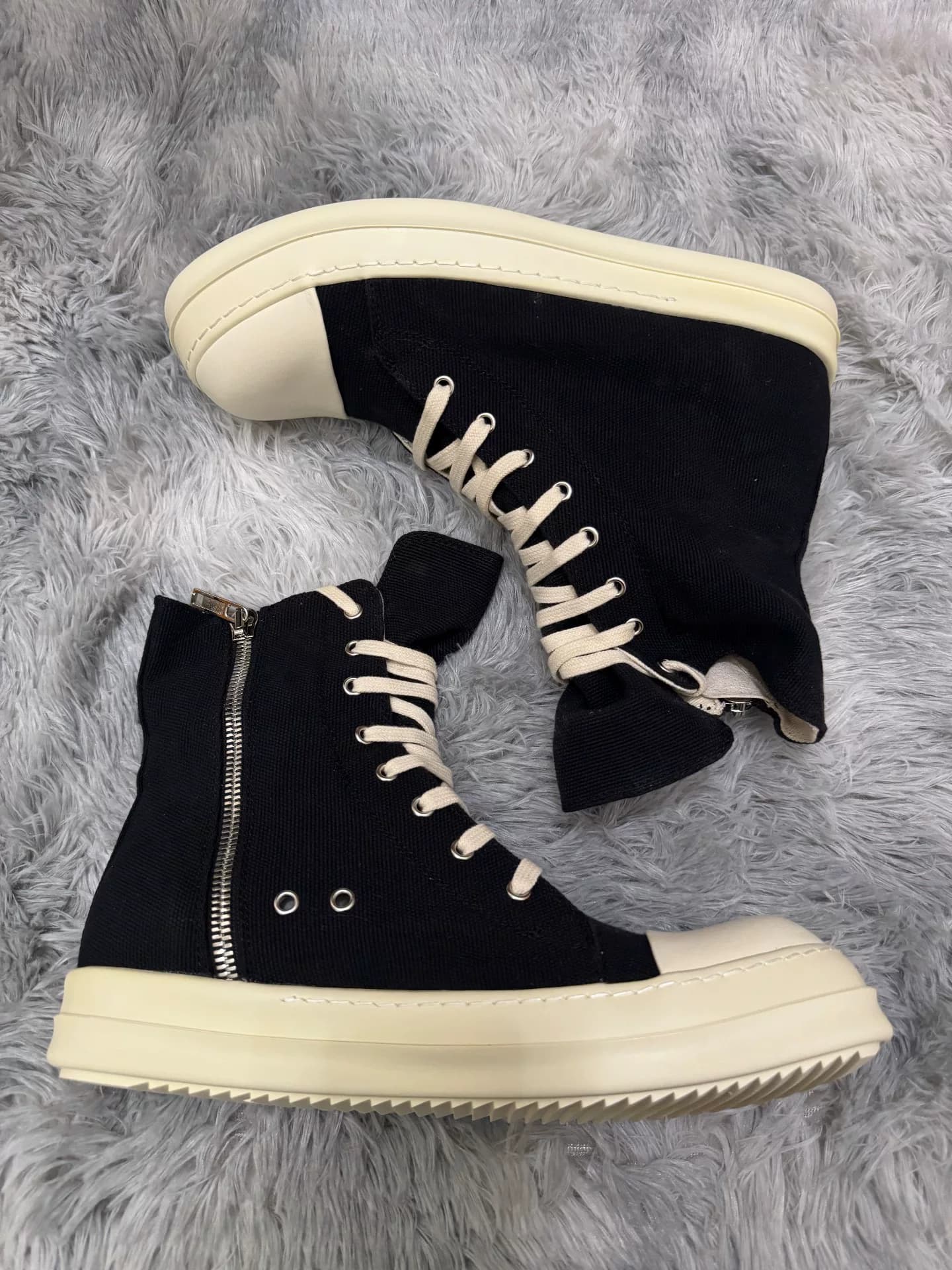 Парусиновые туфли Rick Owens compound с высоким берцем