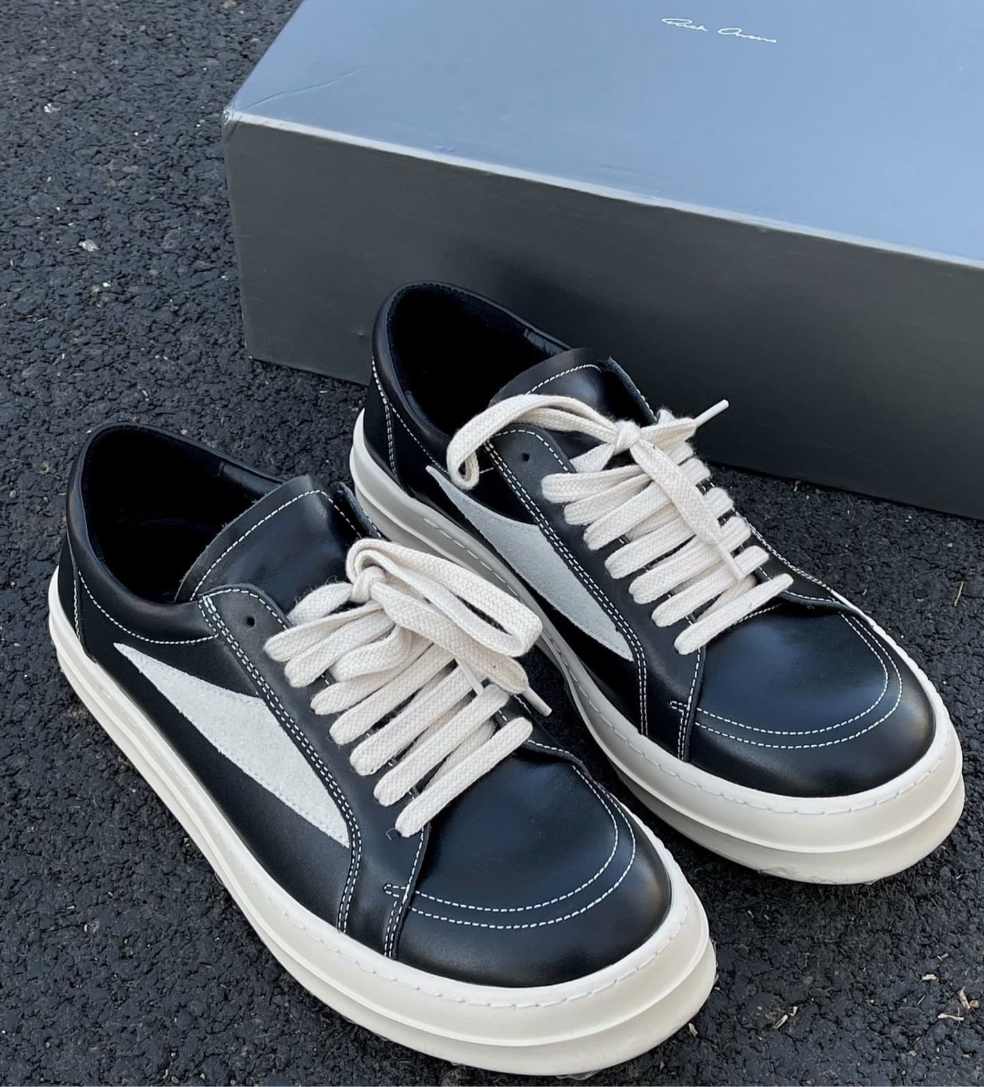 RICK OWENS/RO Edfu из воловьей кожи с низким верхом на шнуровке
