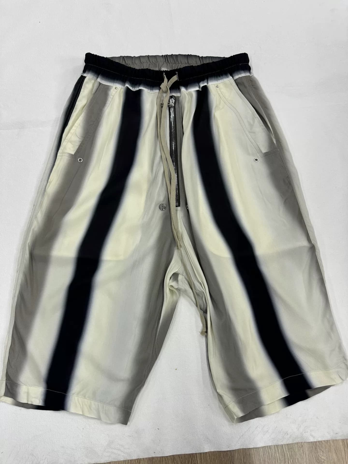 Шорты с завязками в градиентную полоску от RICK OWENS, мужские, размер 46