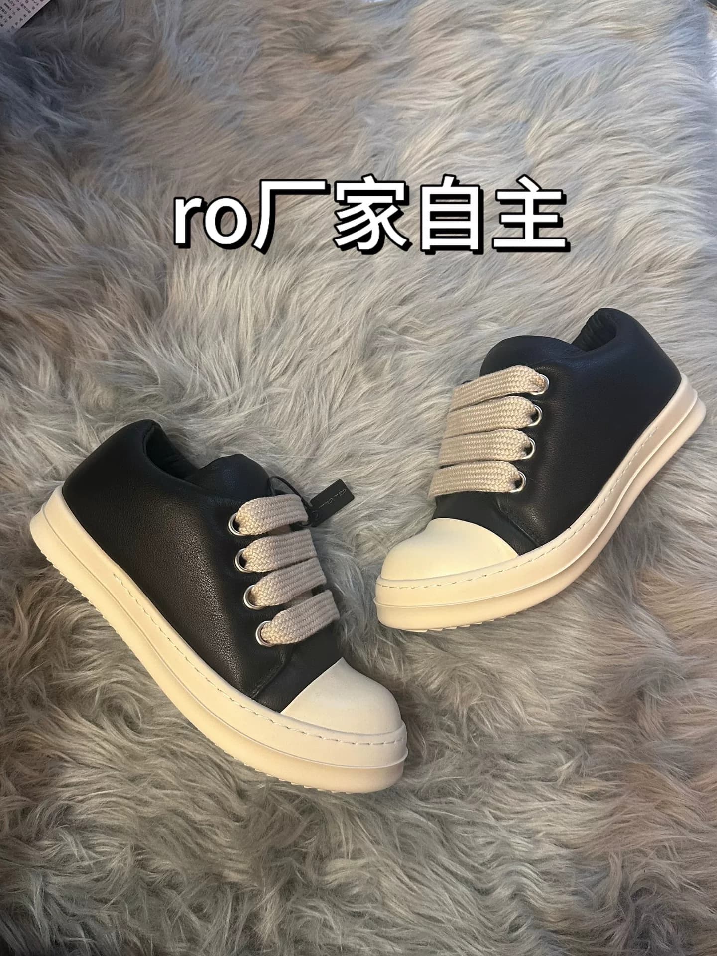 #риковенс, Рик.Осенние новые туфли Owens fat Ding shoes 23ss на низком каблуке