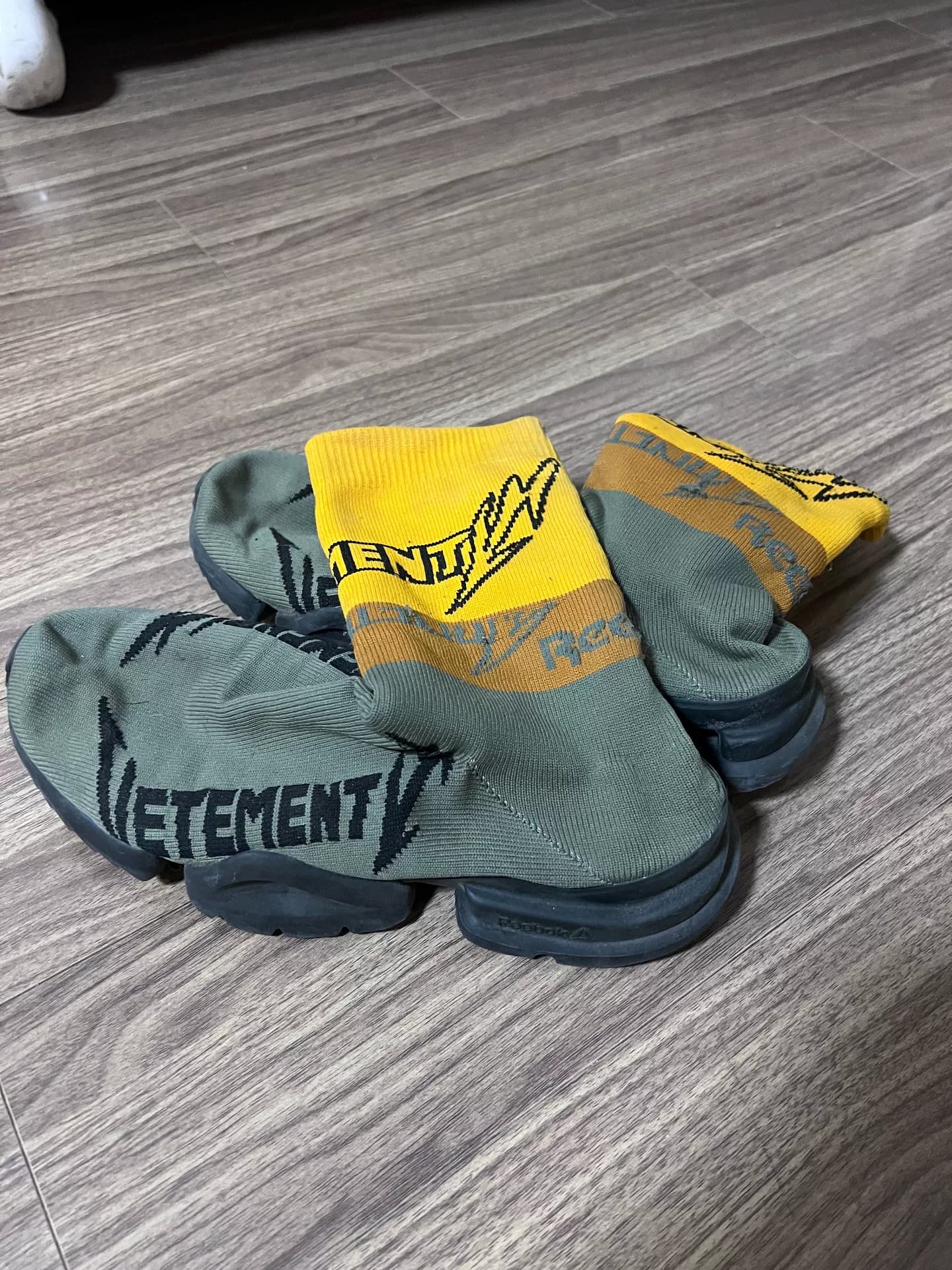 Носки и обувь под общим брендом Vetements x Reebok, мужская обувь, натуральная кожа,