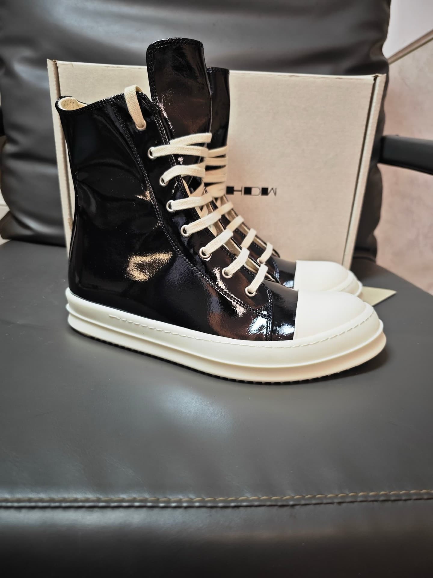Легкая композитная ткань Rick Owens ro, покрытая черным лаком для потолка, для мужчин и женщин с высоким берцем