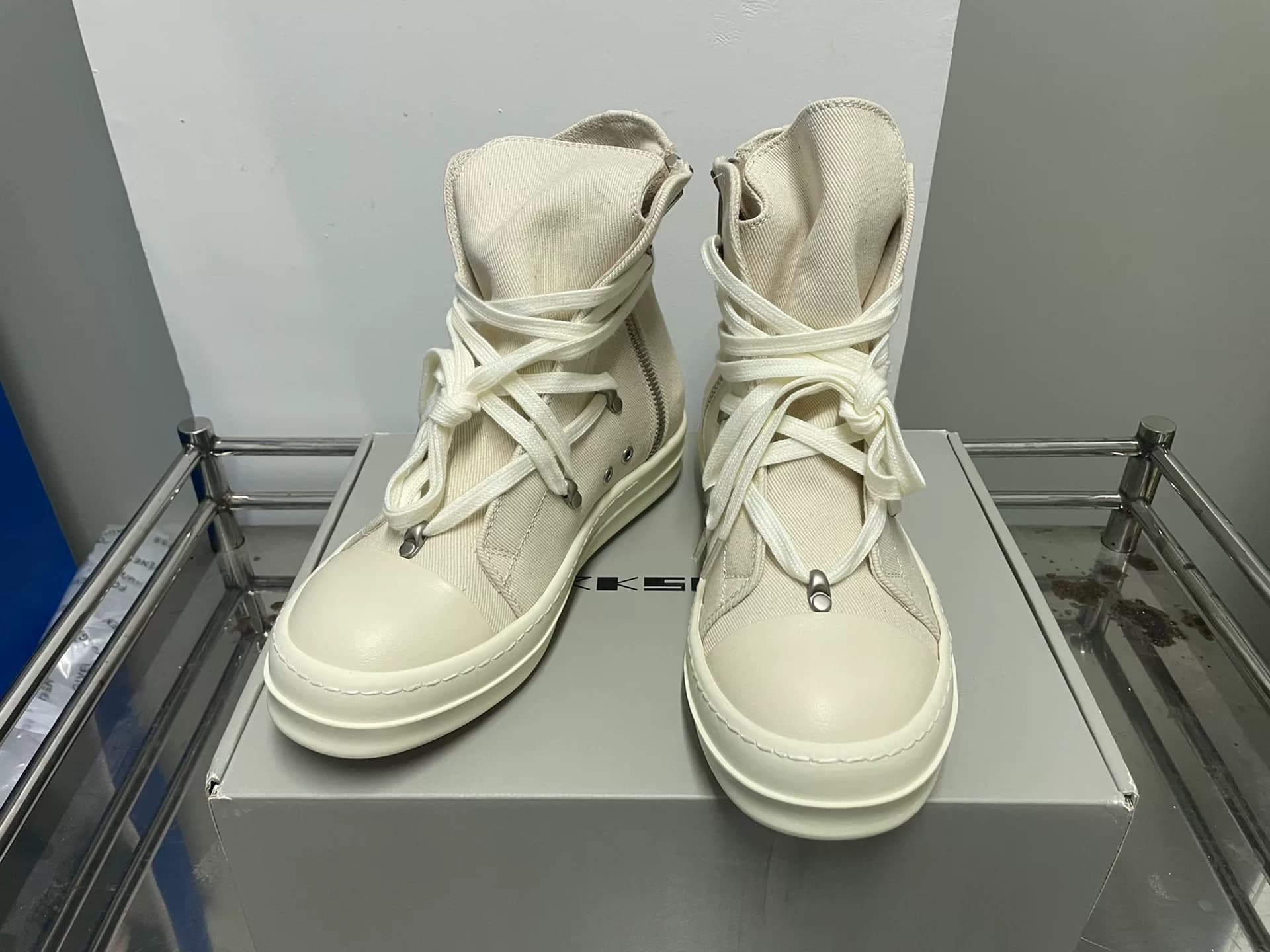 Rick Owens DRKSHDW из ткани и кожи с круглым носком на высокой шнуровке