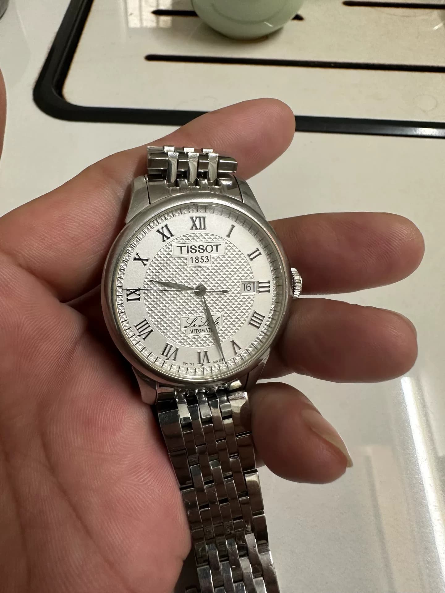 Мужские механические часы Tissot Le Locke с автоподзаводом, очень точные при ходьбе, римская шкала, ремешок из нержавеющей стали, с календарем, механ…