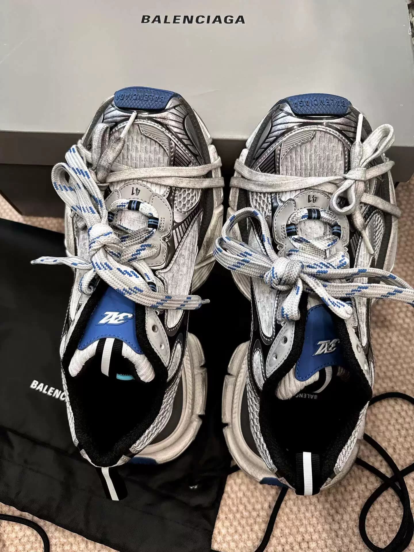 Balenciaga 3XL серые и синие мужские и женские туфли в одном стиле old daddy shoes - новый тренд
