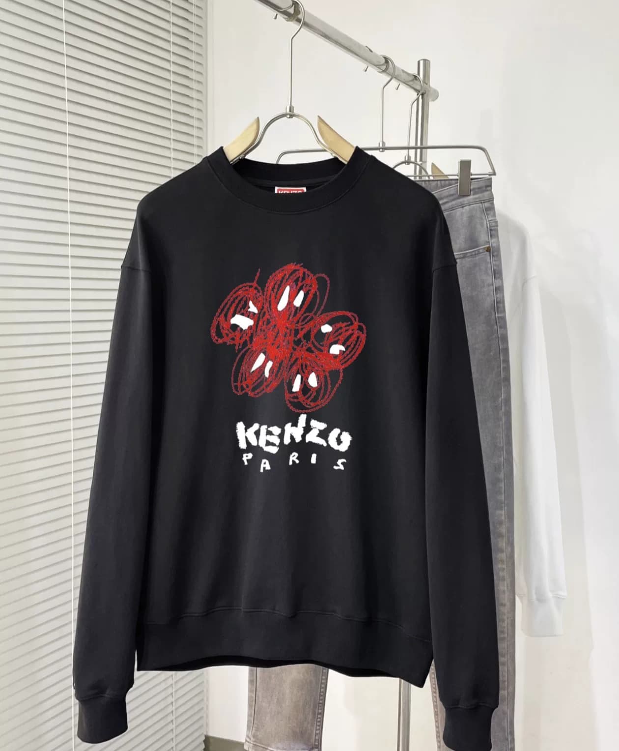 Свитер с принтом бегонии ручной росписи KENZO Takada Kenzo