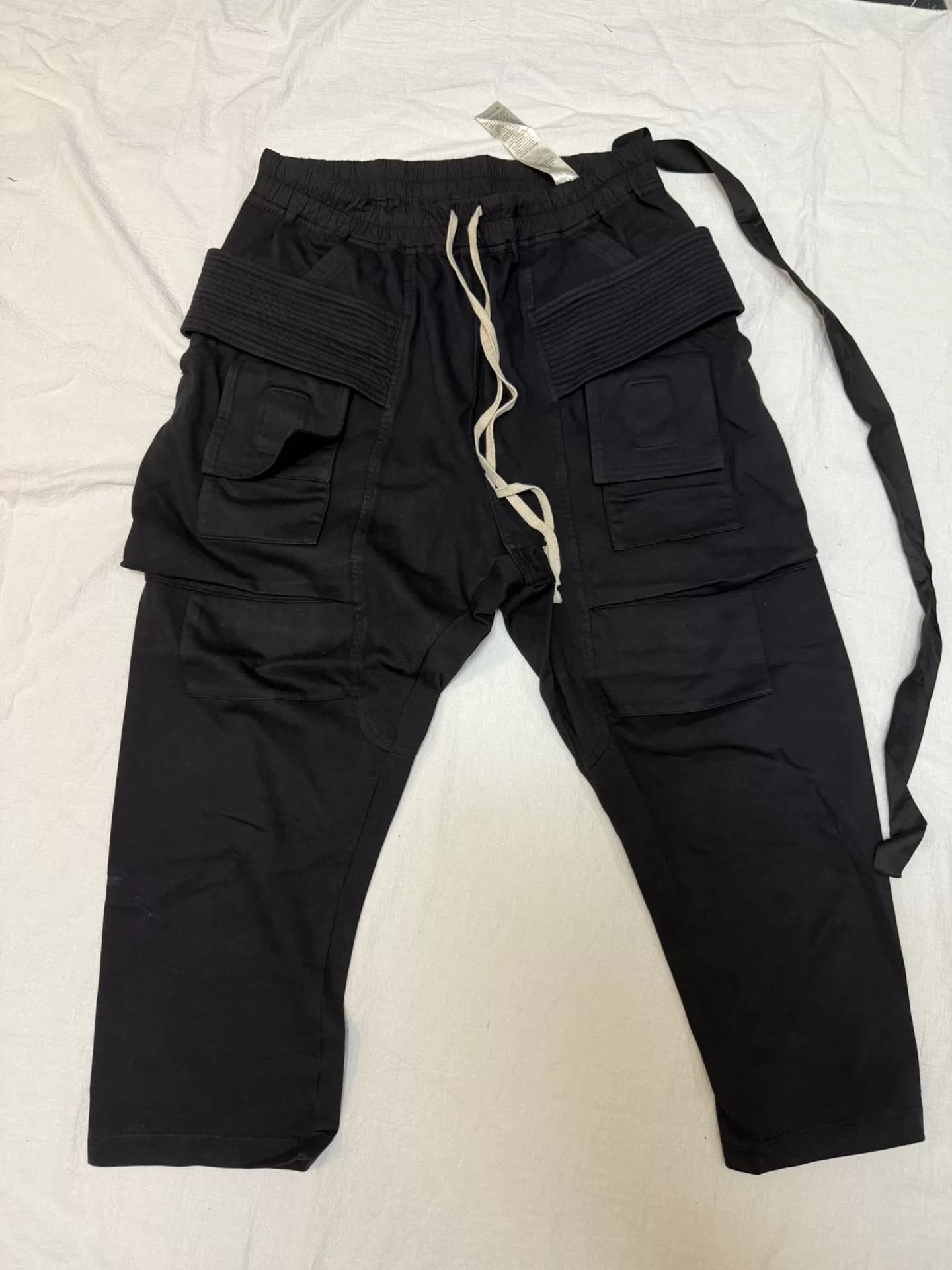 Брюки Rick Owens Drkshdw с двойным кольцом и завязками от Rick Owens Drkshdw
