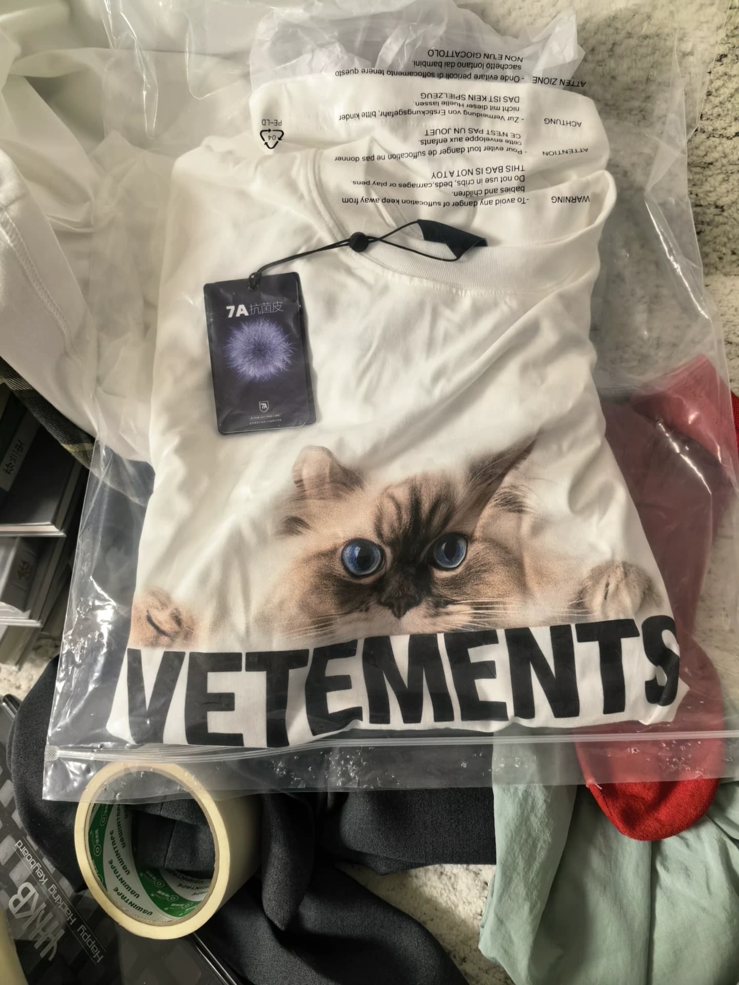 Летняя мужская и женская футболка с короткими рукавами и принтом кота от VETEMENTS WITT Meng counter из натуральной кожи 26