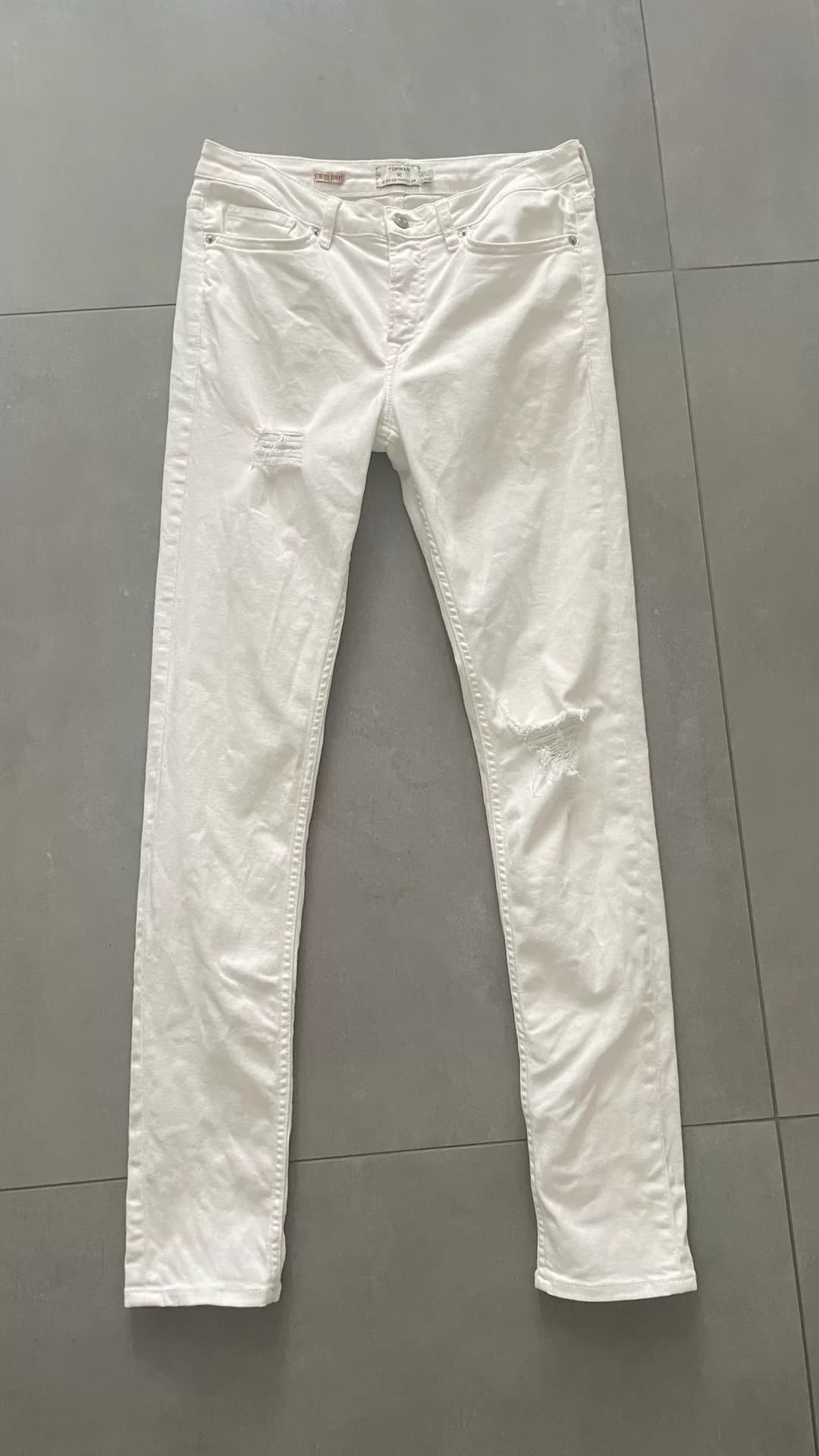 TOP MAN Британский модный бренд мужской одежды из стрейчевого денима white cow slim fit