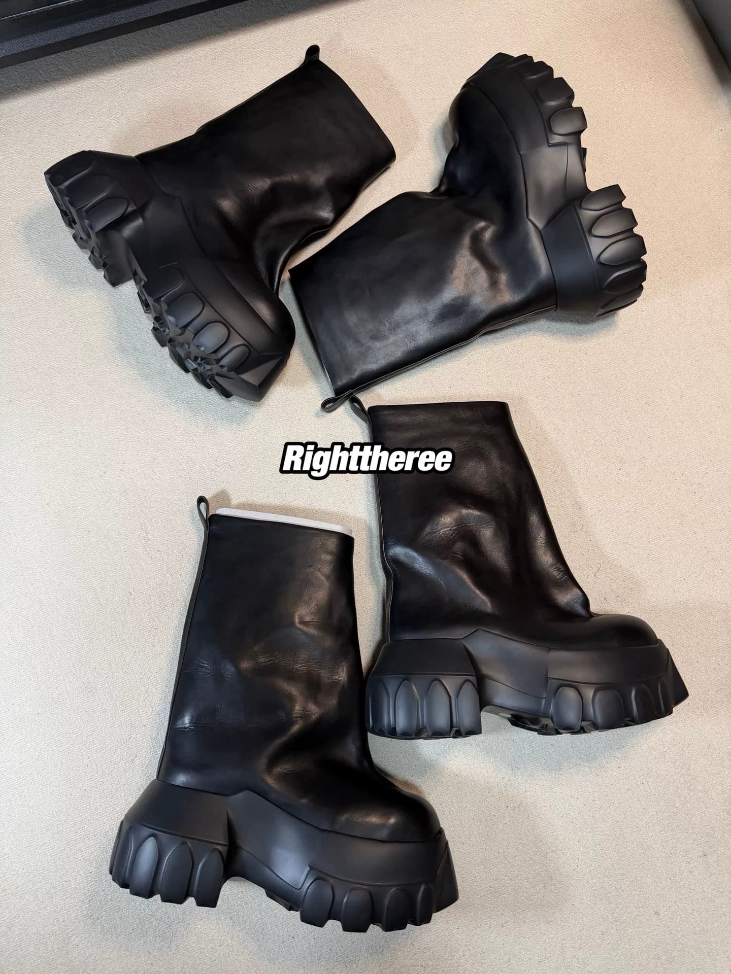 Rick Owens 26SS черная промытая телячья кожа Fl