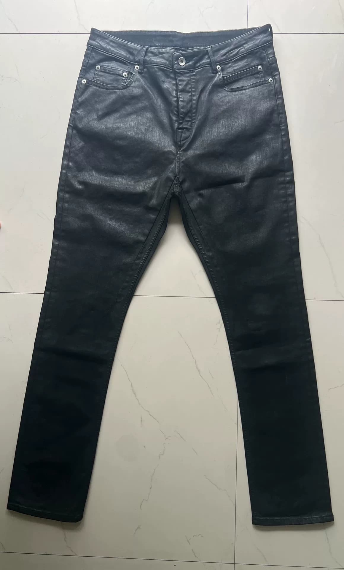 Новые вощеные джинсы Rick Owens 26ss