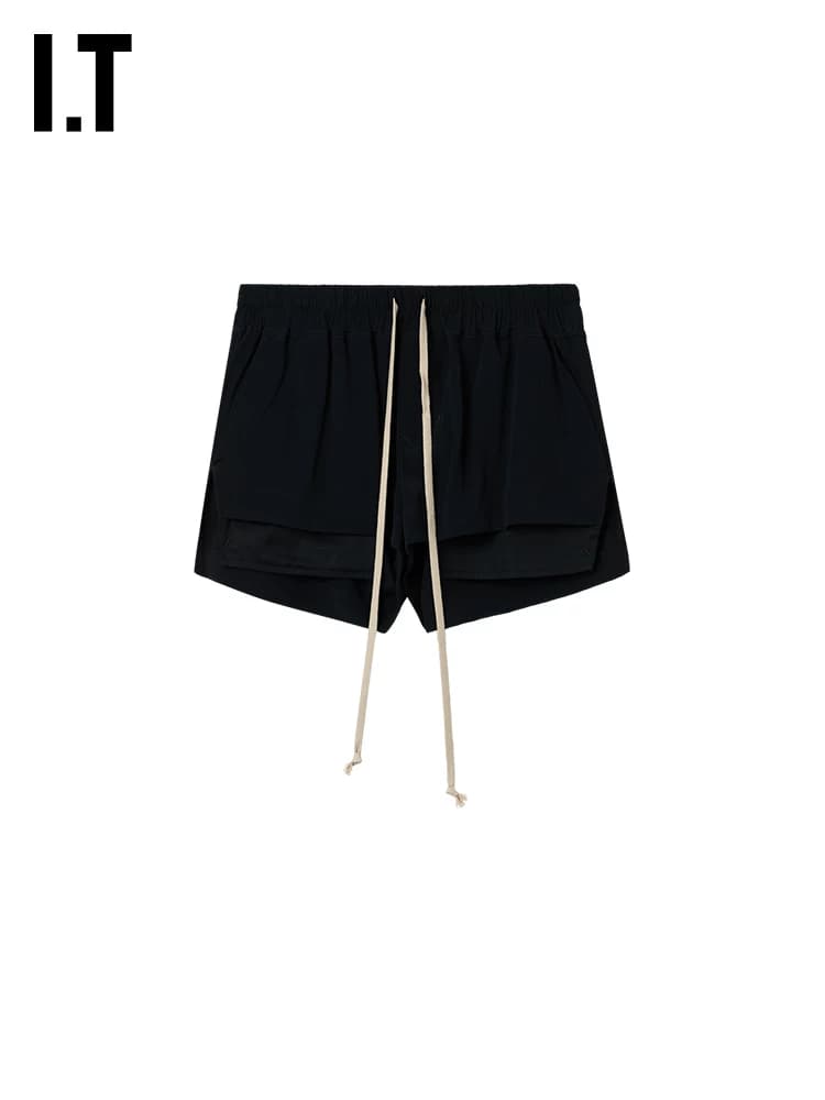 IT Rick Owens/ женские повседневные брюки-шорты, новые простые повседневные длинные прямые брюки на завязках 6316CC0Q