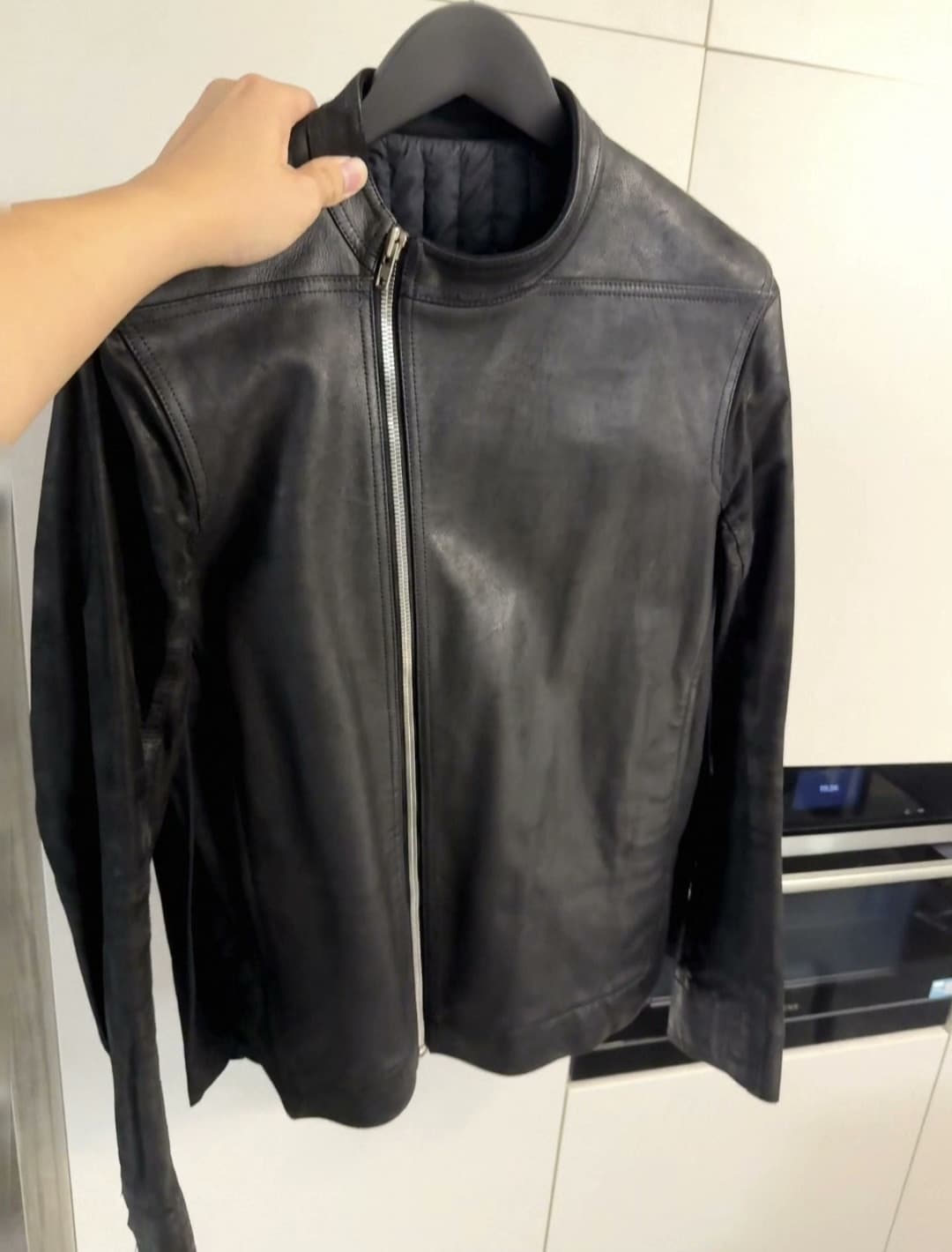 Кожаная куртка с подкладкой из гусиного пуха Rick Owens Moody ROE, сшитая вручную