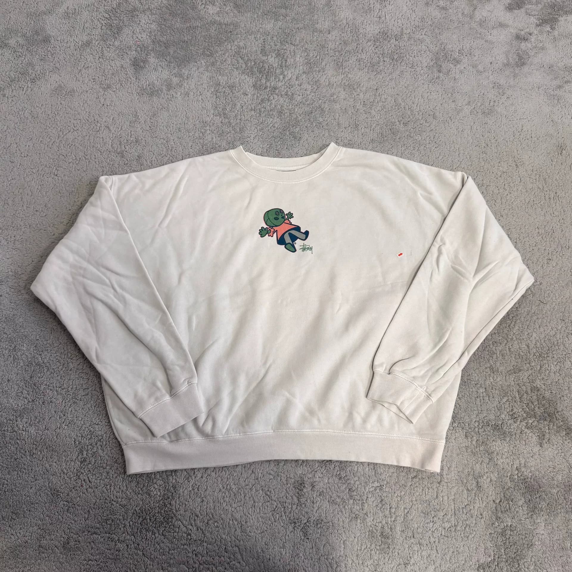 Австралийская версия оригинального женского свитера stussy с круглым вырезом из натуральной кожи