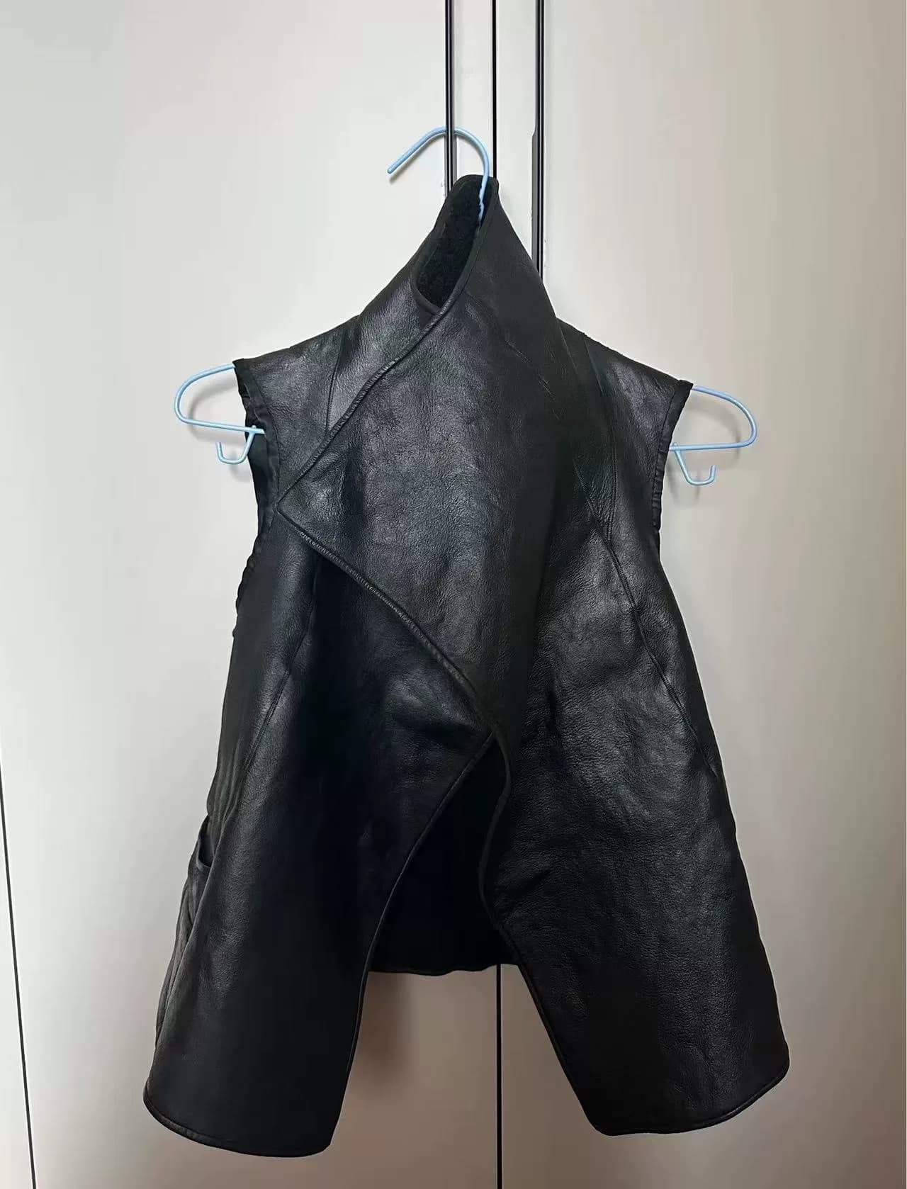 Жилет из натуральной кожи rickowens, размер 16aw m