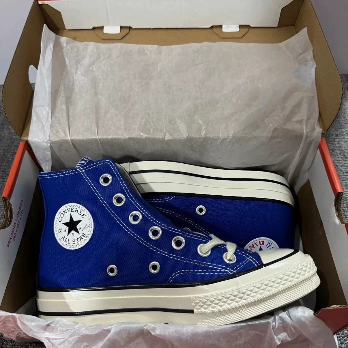 Парусиновые туфли Converse 1970-х годов с высоким берцем сапфирово-синего цвета