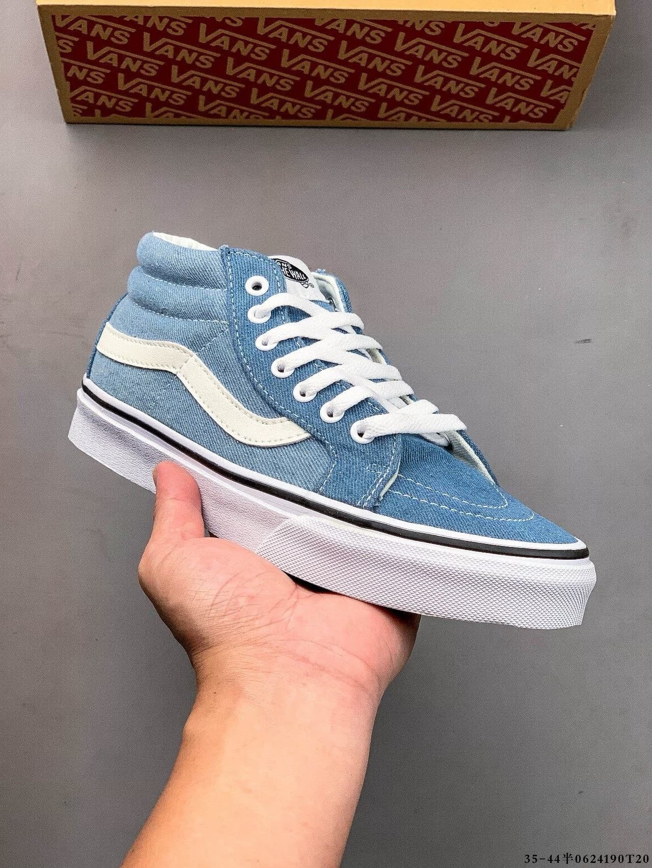 Синие кроссовки из джинсовой ткани Vans mid denim