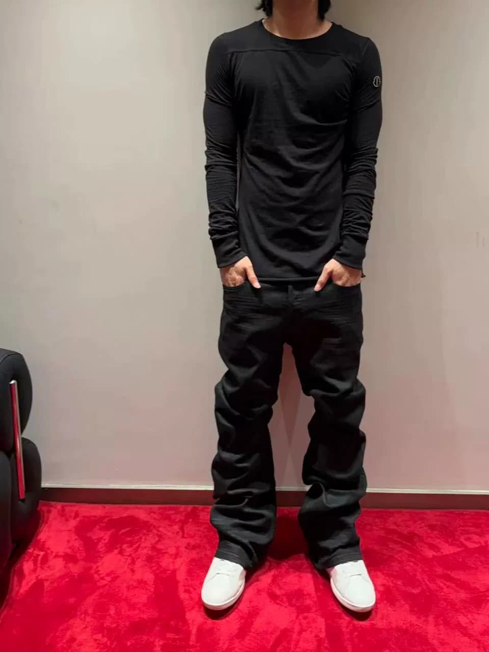 Черная футболка с длинными рукавами playboi от Rickowens x mo