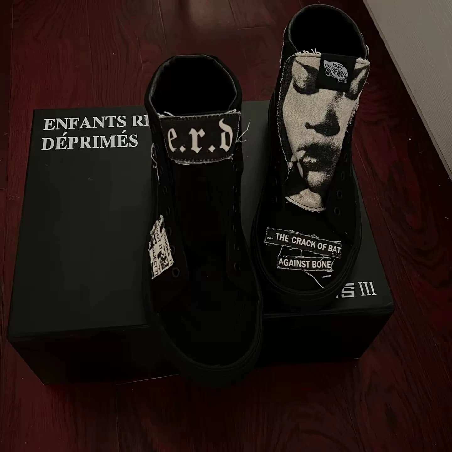 Парусиновые туфли с высоким берцем от кобренда VANS x ERD, черные, размер 42