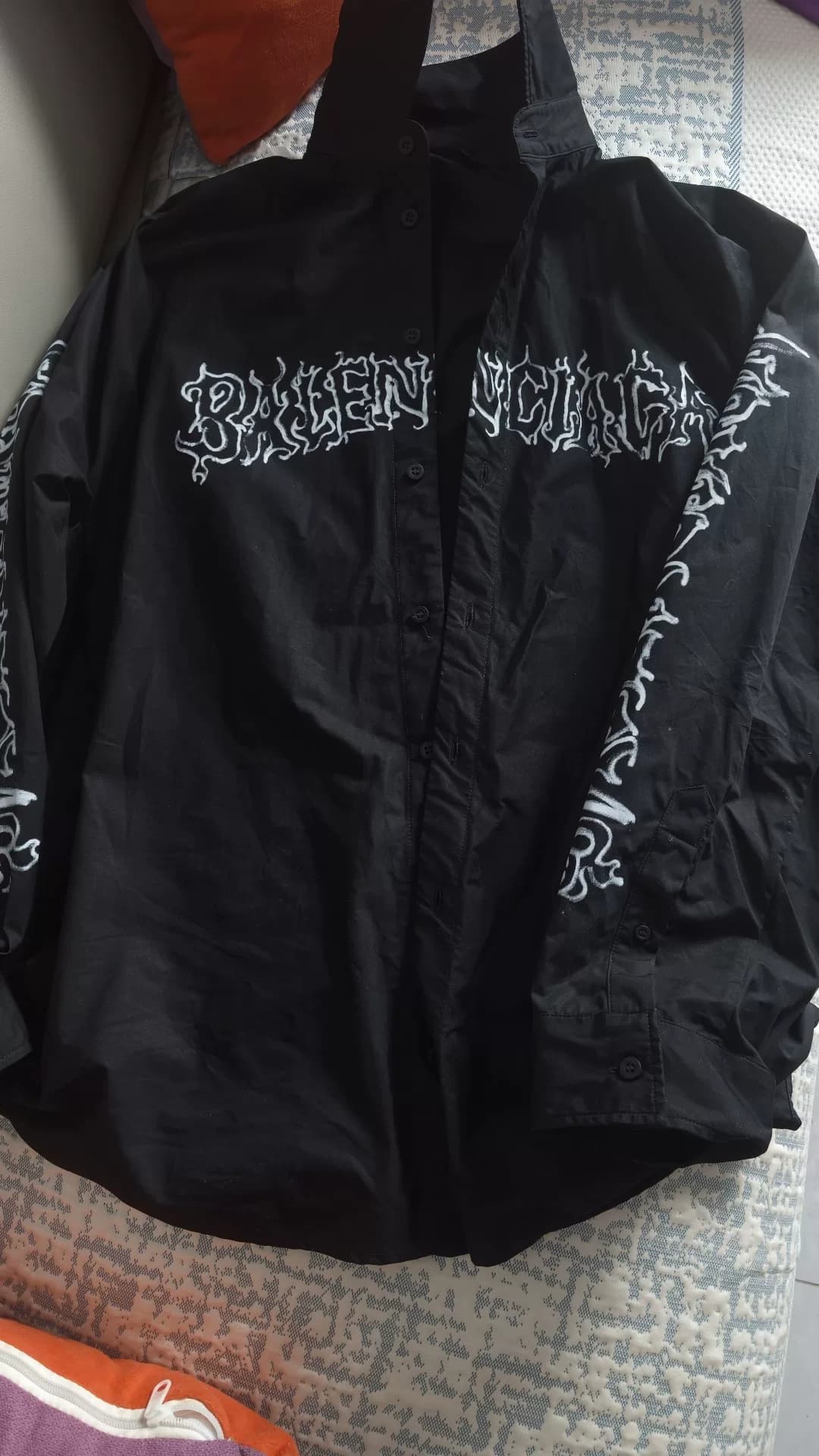 Рубашка с длинными рукавами Balenciaga Balenciaga ss24 black flame Sanskrit
