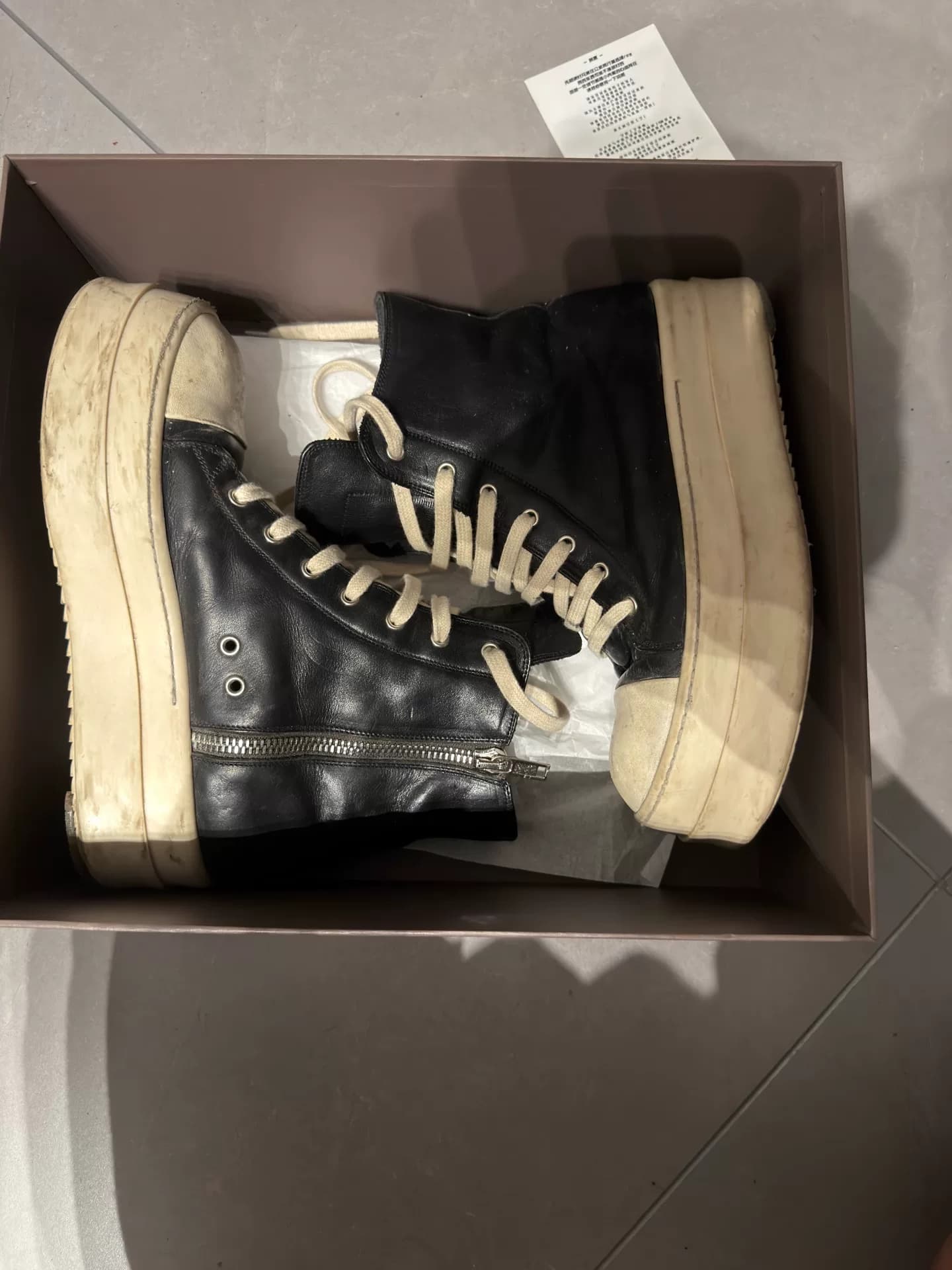 Высокие ботинки Rick Owens на толстой подошве, черные, размер 41