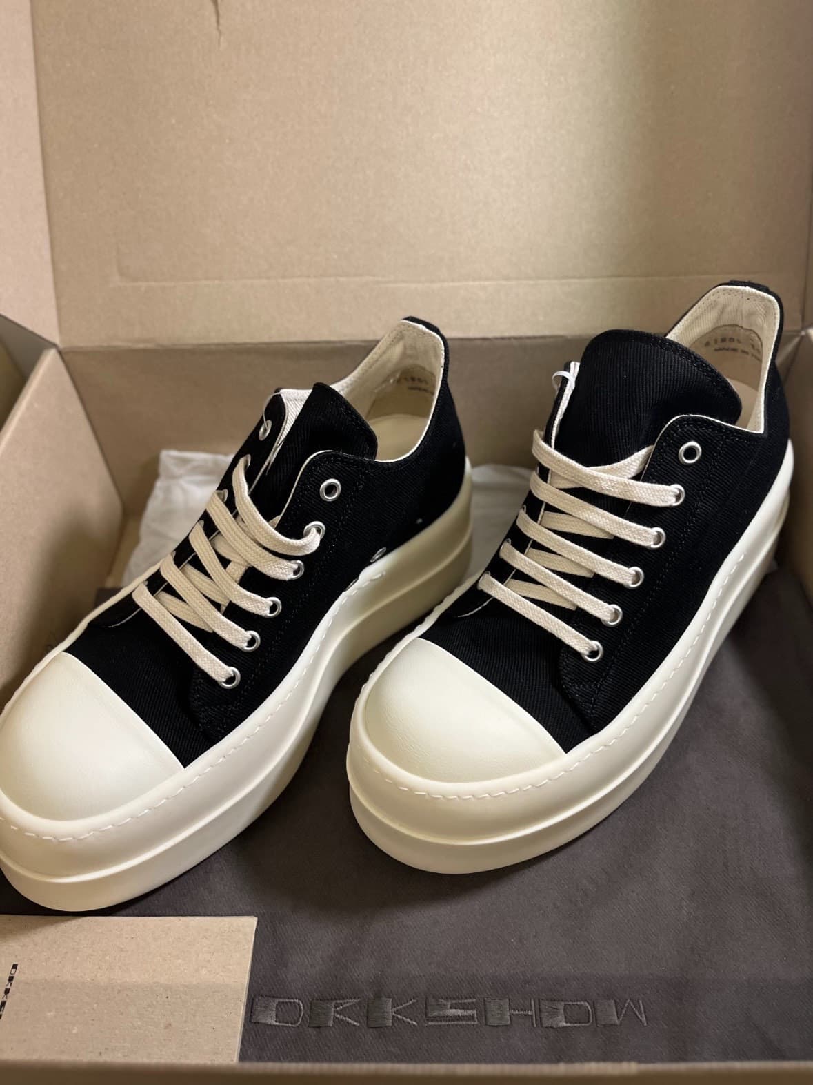 Парусиновые туфли Rick Owens DRKSHDW на толстой подошве, женские, черные