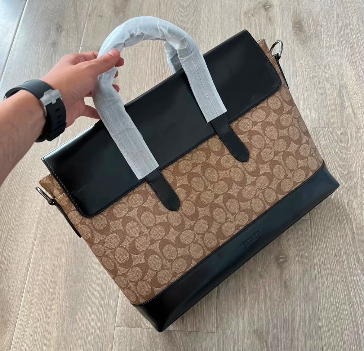 Мужской портфель COACH цвета хаки