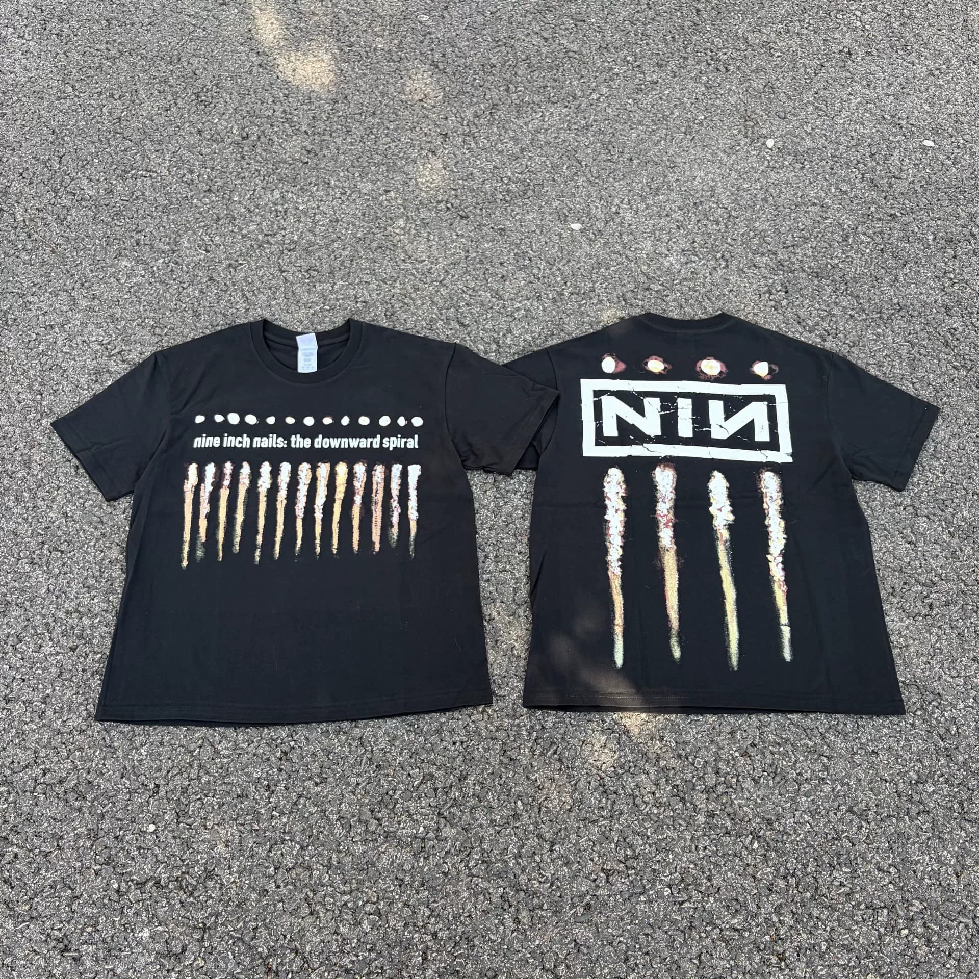 ВИНТАЖНАЯ футболка с короткими рукавами FOG VINTAGE nine-inch nail для пар мужчин и женщин, старая и выстиранная, высокого класса