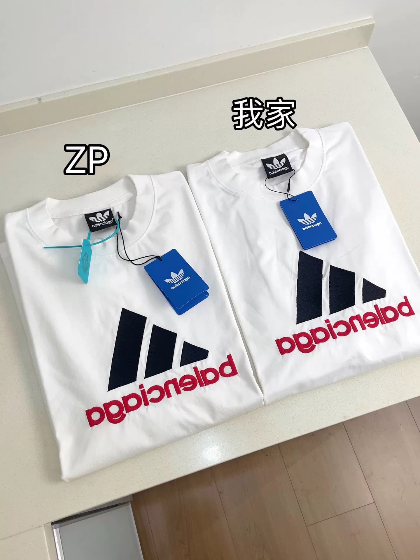 Топ-версия вышитой футболки с короткими рукавами welfare Balenciaga от Balenciaga joint Adidas.