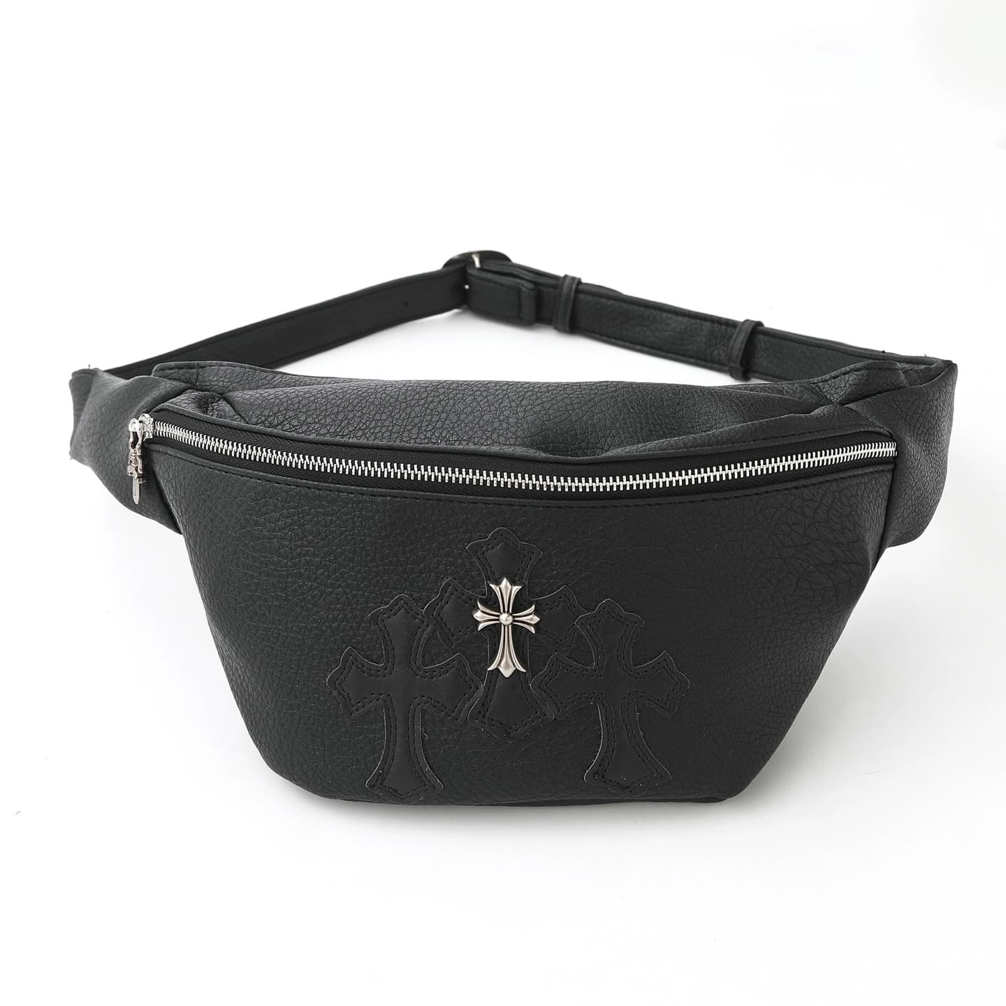 поясная сумка chromehearts Croix cross с узором личи из кожи и металла ten