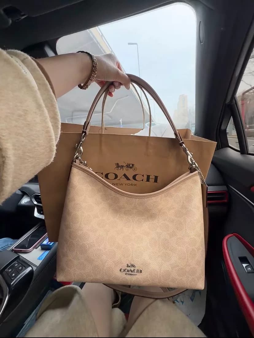 Совершенно новая сумка idle Coach bag Coach Laurel Wandering bag бобовая паста цвета пресбиопической сутры