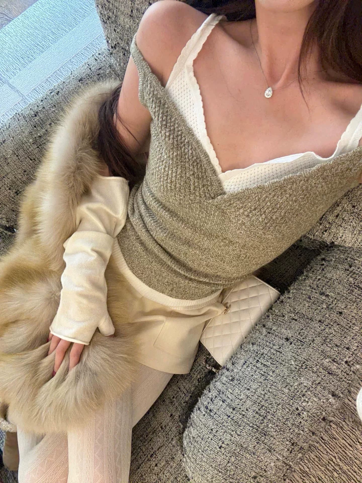 Женский зимний свитер с v-образным вырезом Yangzifan tube top camisole, новинка зимы, приталенный крой
