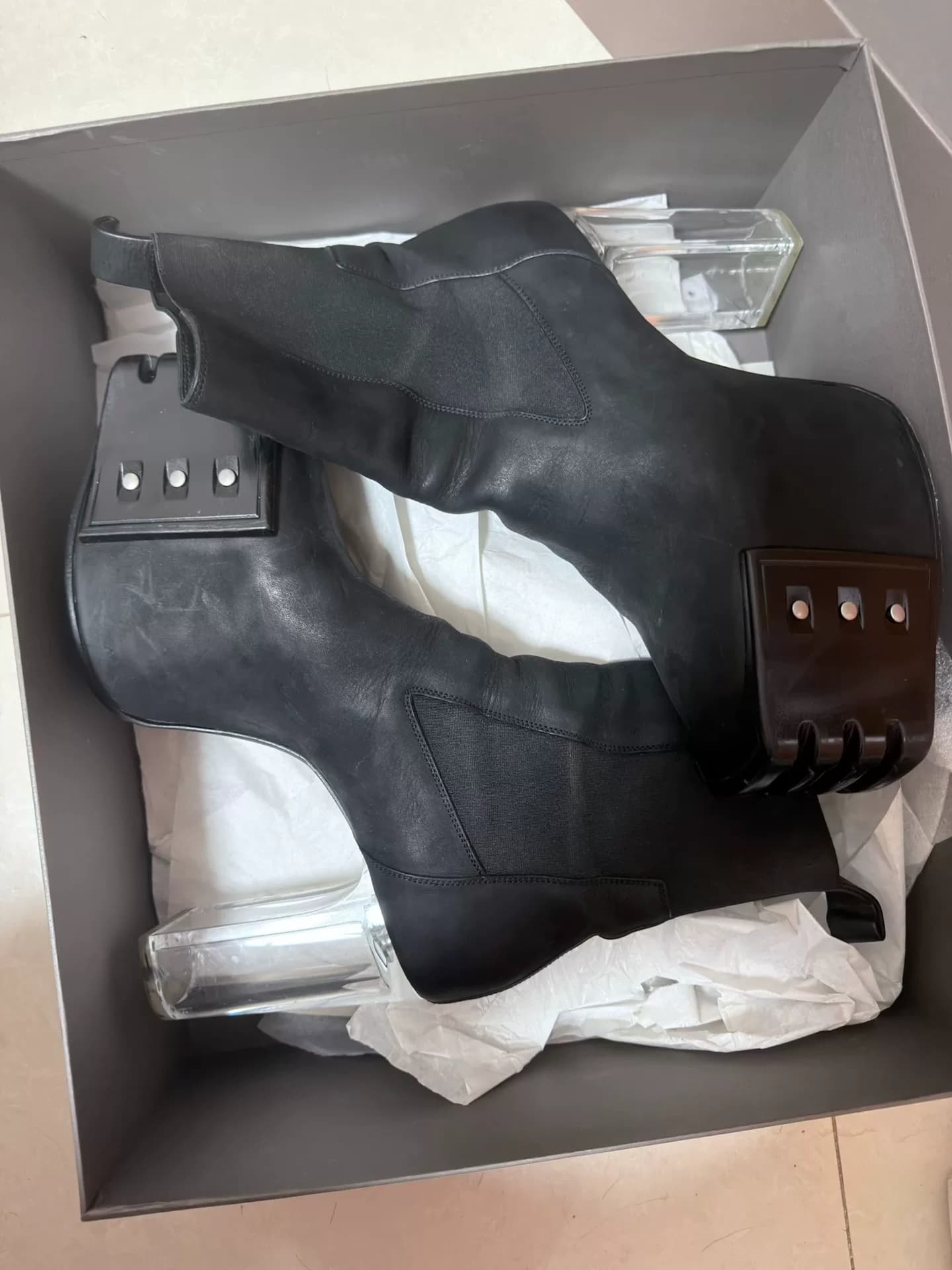 Новые мужские ботинки на высоком каблуке с персонализированным дизайном Rickowens KissBoot,