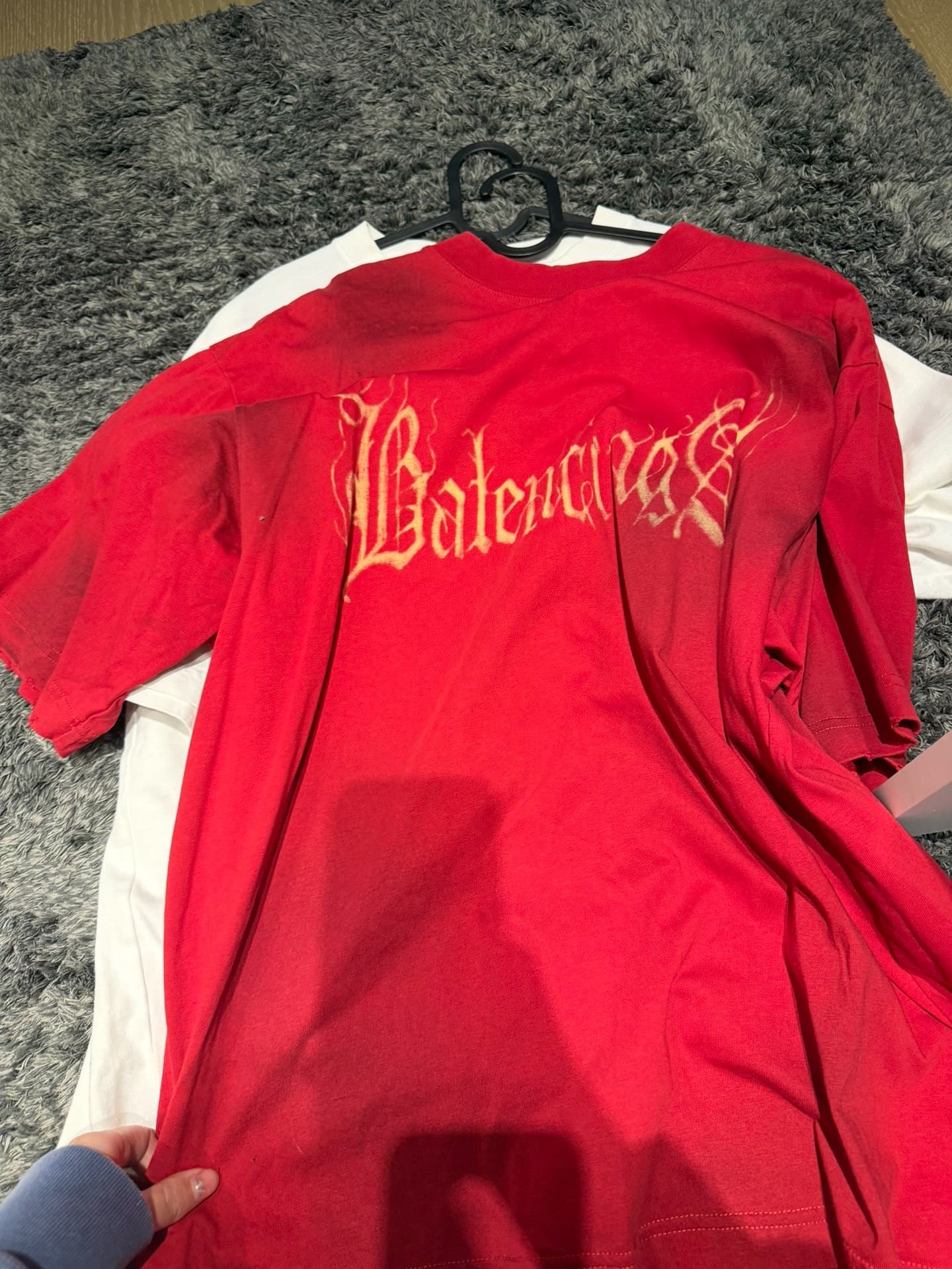 Balenciaga Balenciaga красный Санскрит с коротким рукавом и белым логотипом Balenciaga
