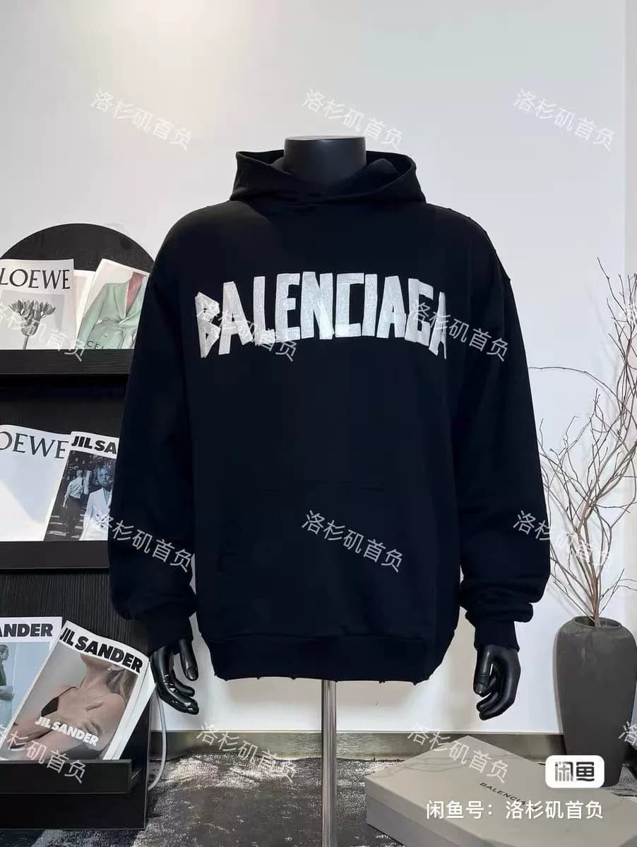 Свитер с капюшоном Balenciaga, новейший классический свитер с принтом в стиле big explosion, застиранный и поношенный старый свитер с капюшоном