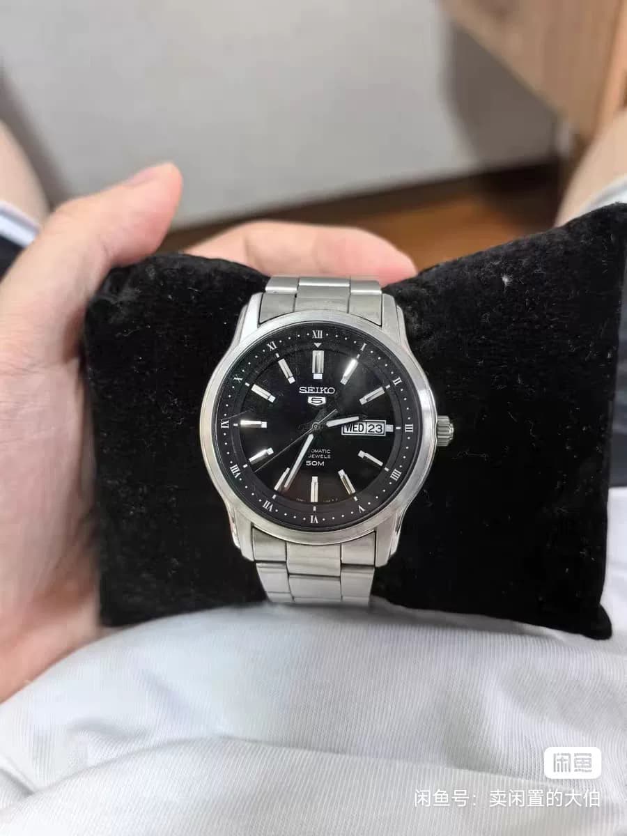 Одна цена!Мужские часы Spike Seiko, механический механизм с автоподзаводом, стальной ремешок с черным циферблатом, прозрачная задняя крышка