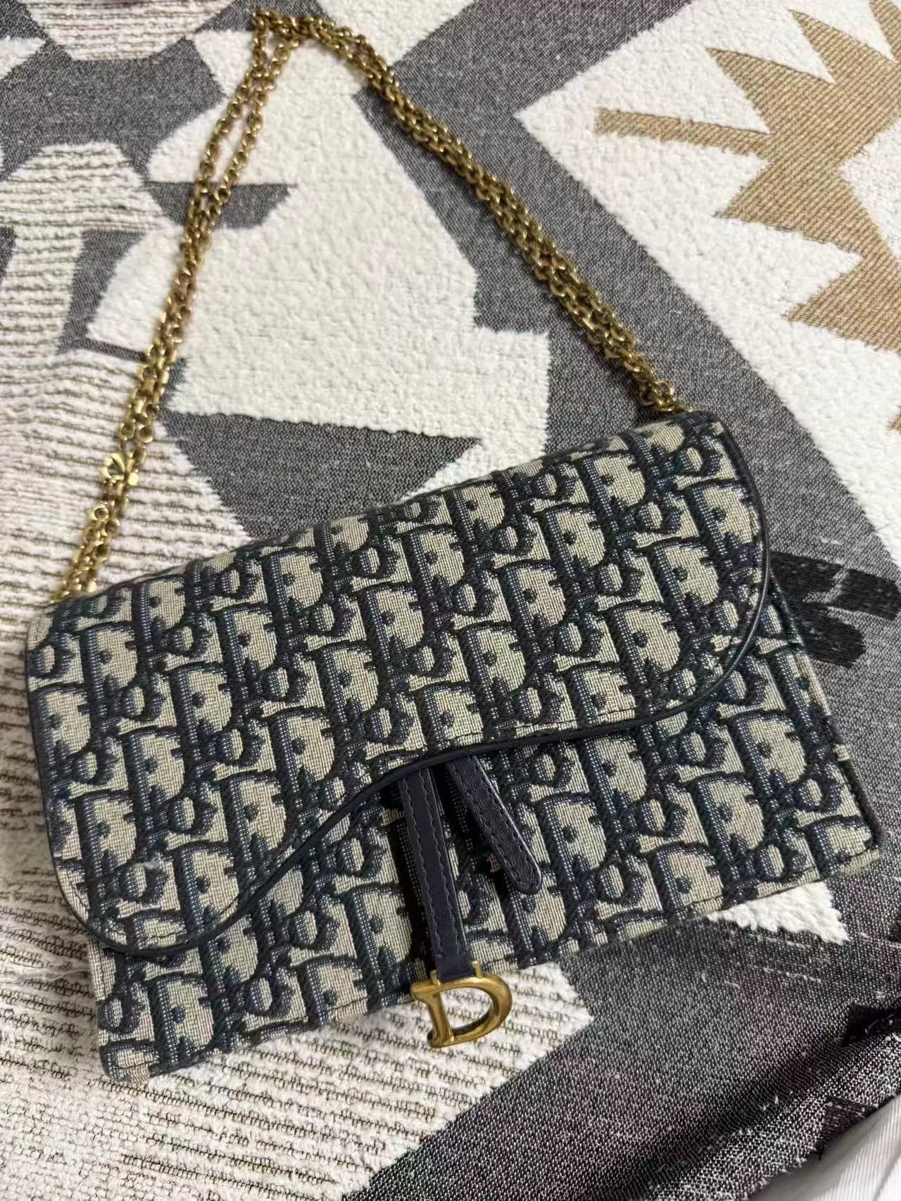 Классическая цепочка для седла Dior Oblique presbyopia saddle chain woc, натуральная стойка