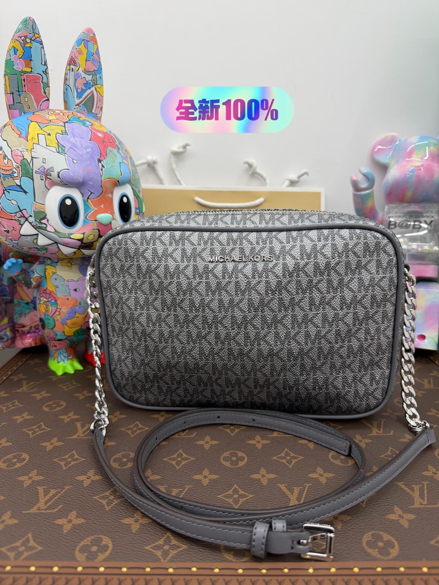 Совершенно новая сумка-мессенджер MICHAEL KORS MK для пресбиопии, классическая, серого цвета
